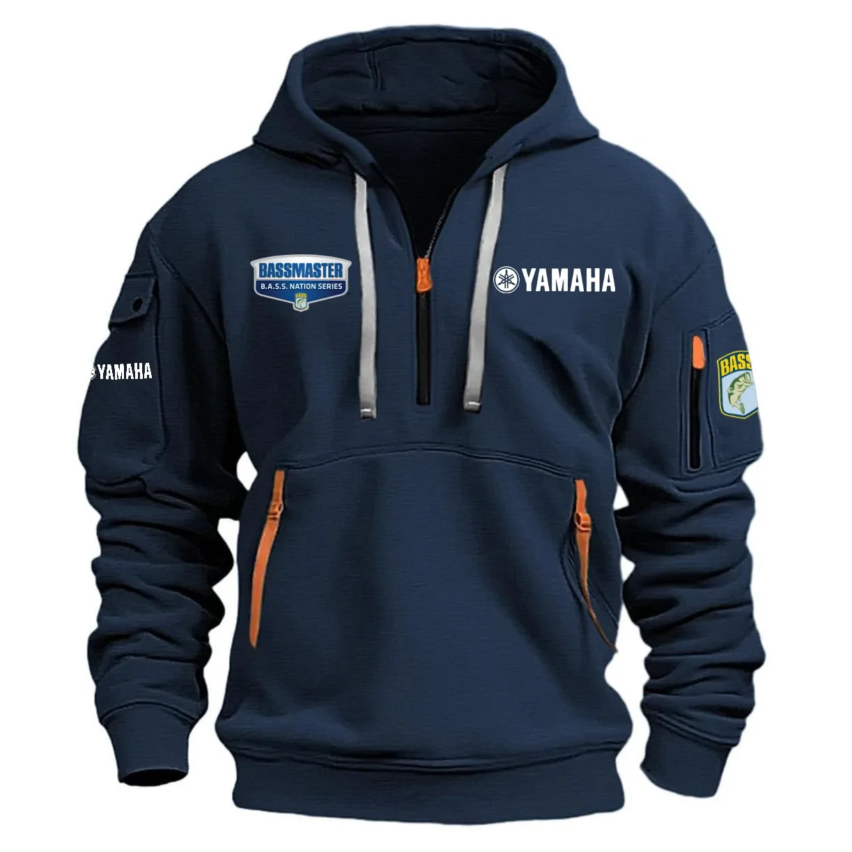 Yamaha B.A.S.S. Nation Tournament Half Zipper Hoodie HCAH11501NY - Yamaha B.A.S.S. Nation Tournament Hoodie