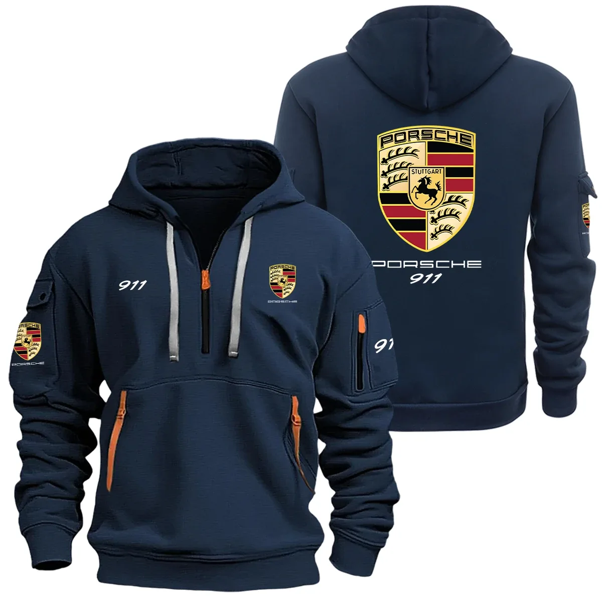 Porsche 911 Half Zipper Hoodie SNOVHHZ25POS911 - Porsche 911 Hoodie