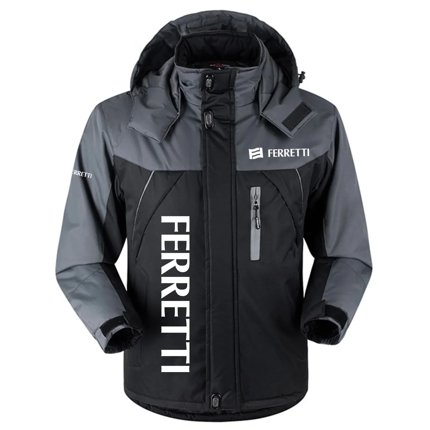 Ferretti Exclusive Outdoor Charging Suit Plush Waterproof Windproof Jacket Detachable Hood TTPDPCS2409FTZ - Ferretti Jacket