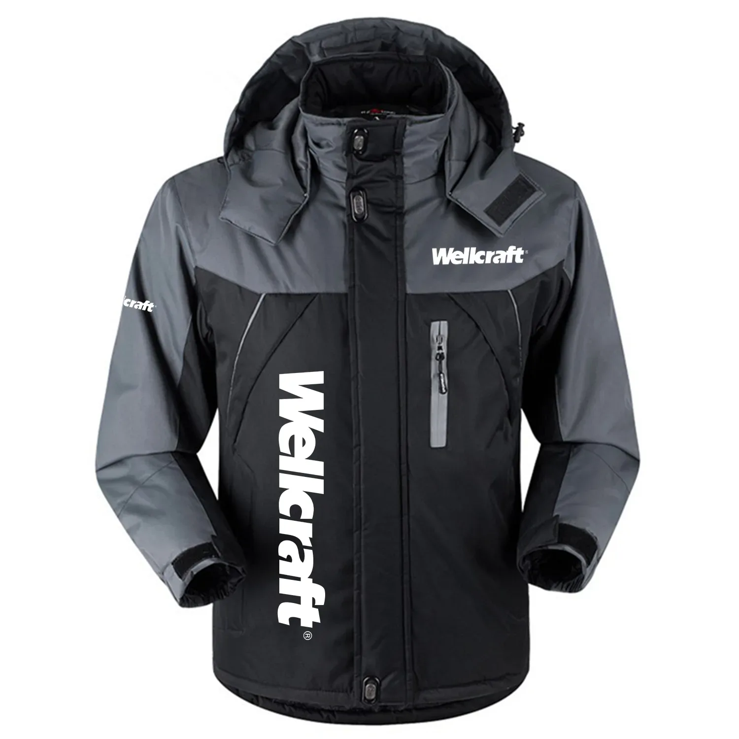 Wellcraft Exclusive Outdoor Charging Suit Plush Waterproof Windproof Jacket Detachable Hood TTPDPCS2409WCZ - Wellcraft Jacket