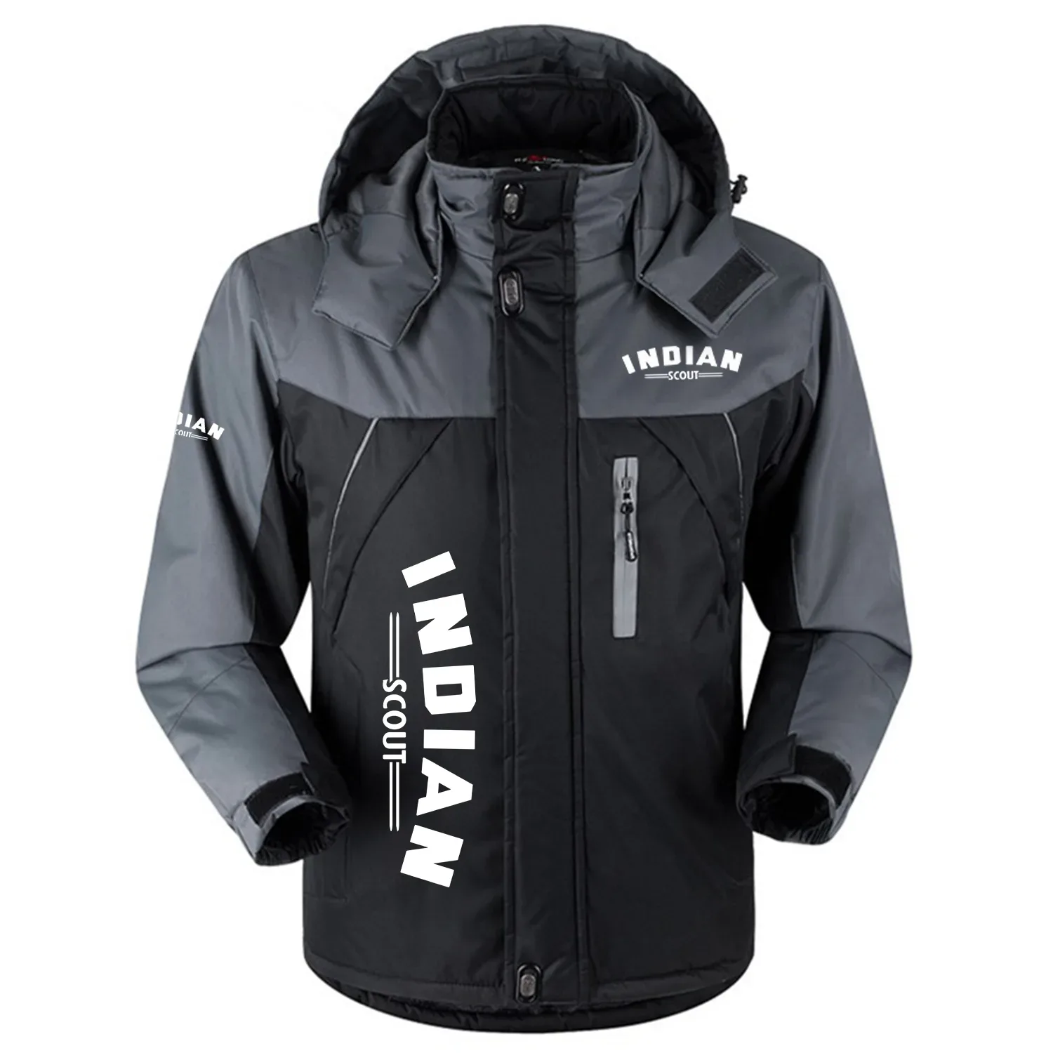 Indian Scout Exclusive Outdoor Charging Suit Plush Waterproof Windproof Jacket Detachable Hood OSMTBPCS1211ISZ - Indian Scout Jacket