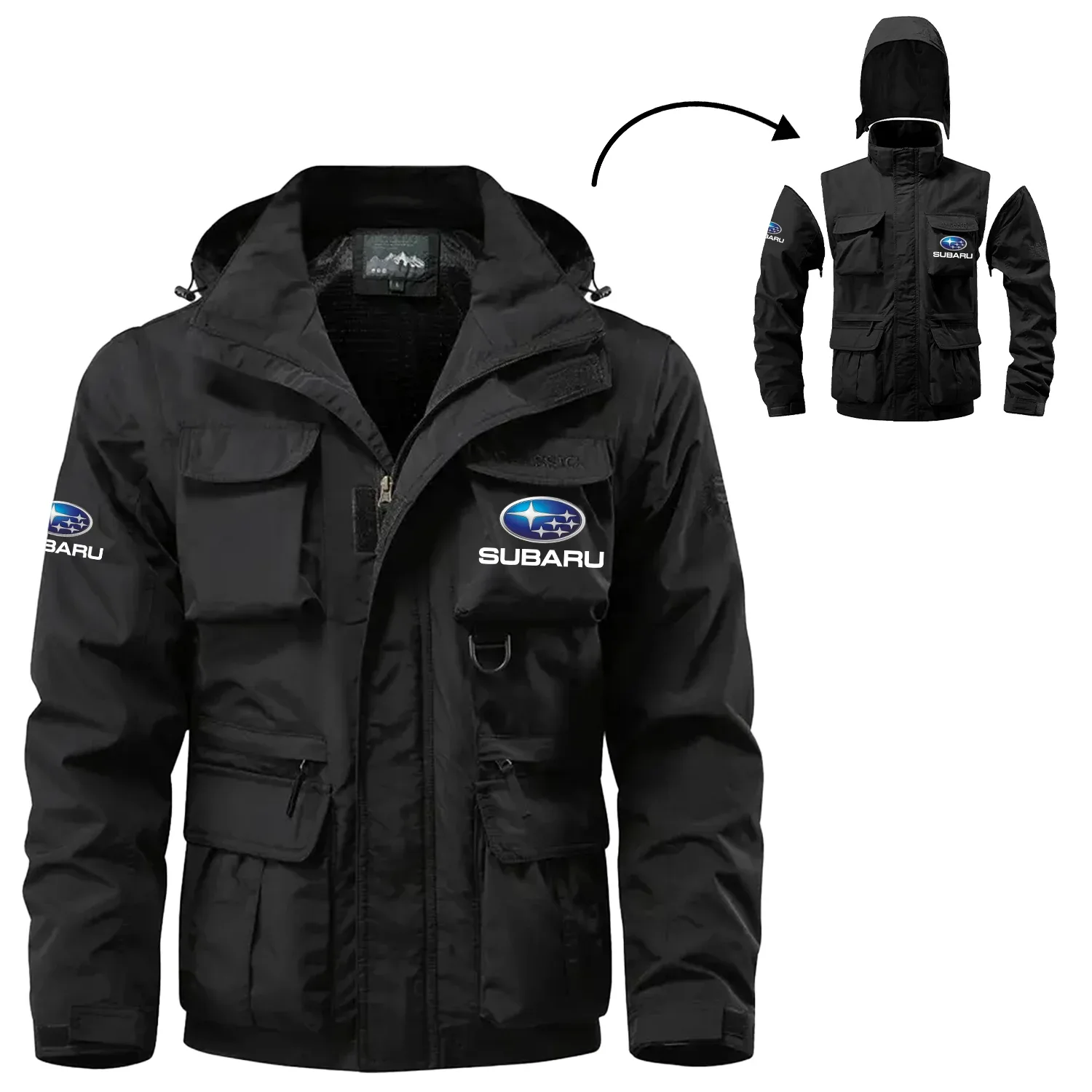 Subaru Exclusive Waterproof Multi Pocket Jacket Detachable Hood and Sleeves OUFA2MPJ0819SUZ – Subaru Jacket