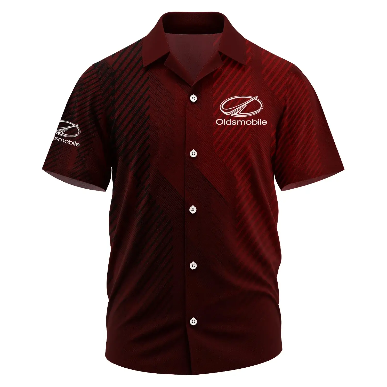 Oldsmobile Exclusive Short Sleeve Camp Collar Shirt OUFAHWS3D081906OSZ - Oldsmobile Shirt