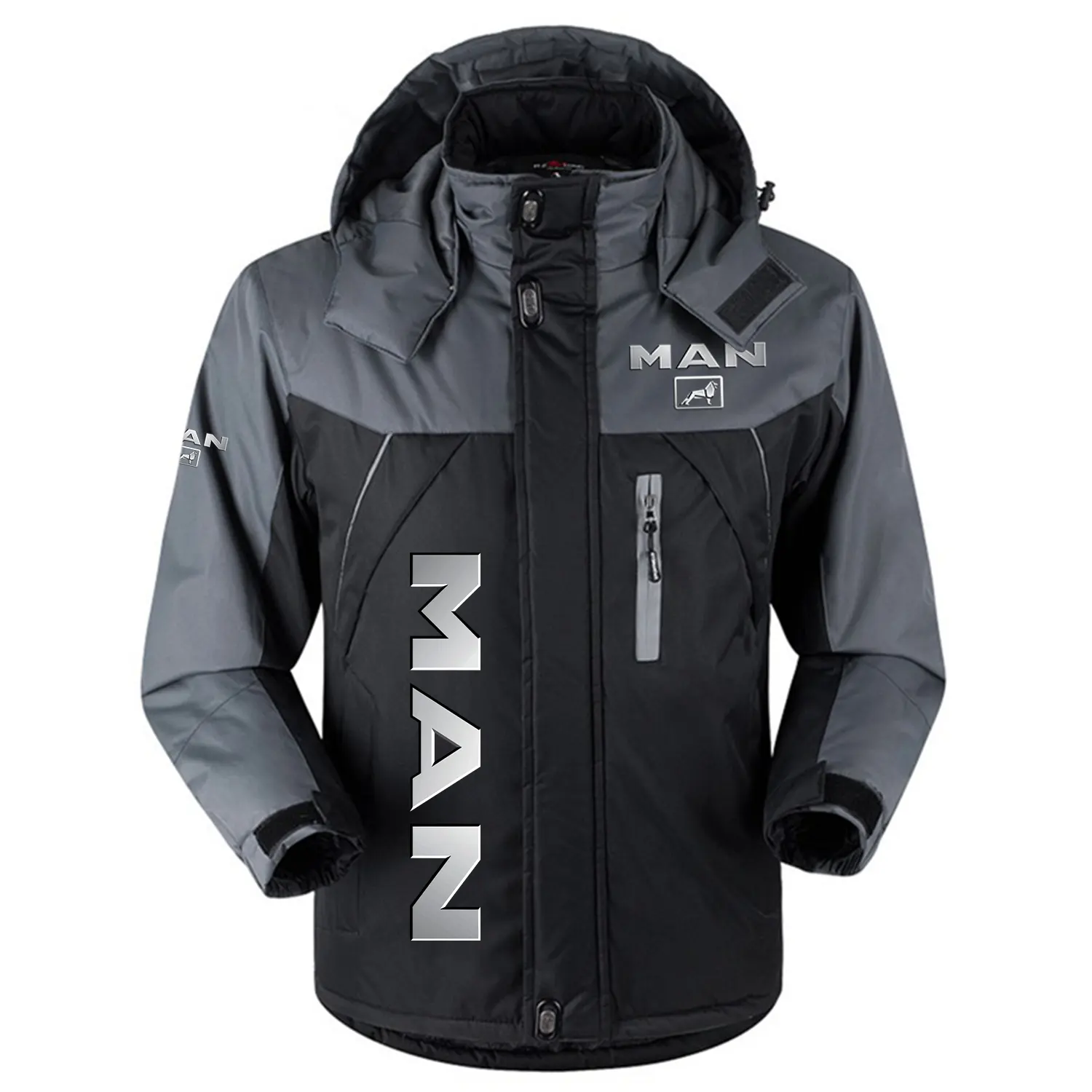 MAN Truck Exclusive Outdoor Charging Suit Plush Waterproof Windproof Jacket Detachable Hood OUFAPCS1010MANZ - MAN Truck Jacket