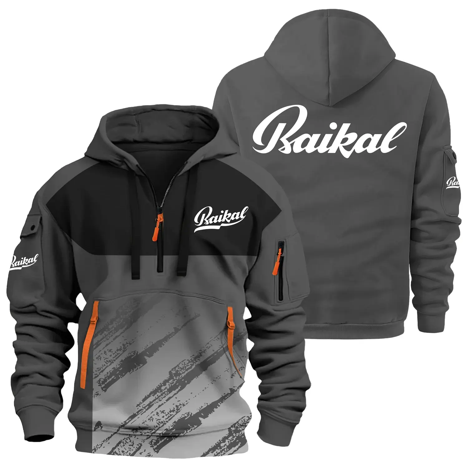 Baikal Exclusive Hoodie Half Zipper OUHU3DHHZ04BIZ - Baikal Hoodie