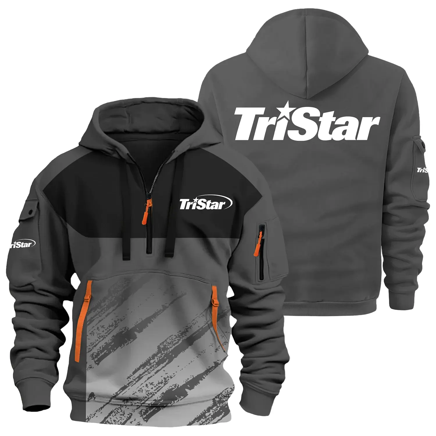TriStar Arms Exclusive Hoodie Half Zipper OUHU3DHHZ04TAZ - TriStar Arms Hoodie