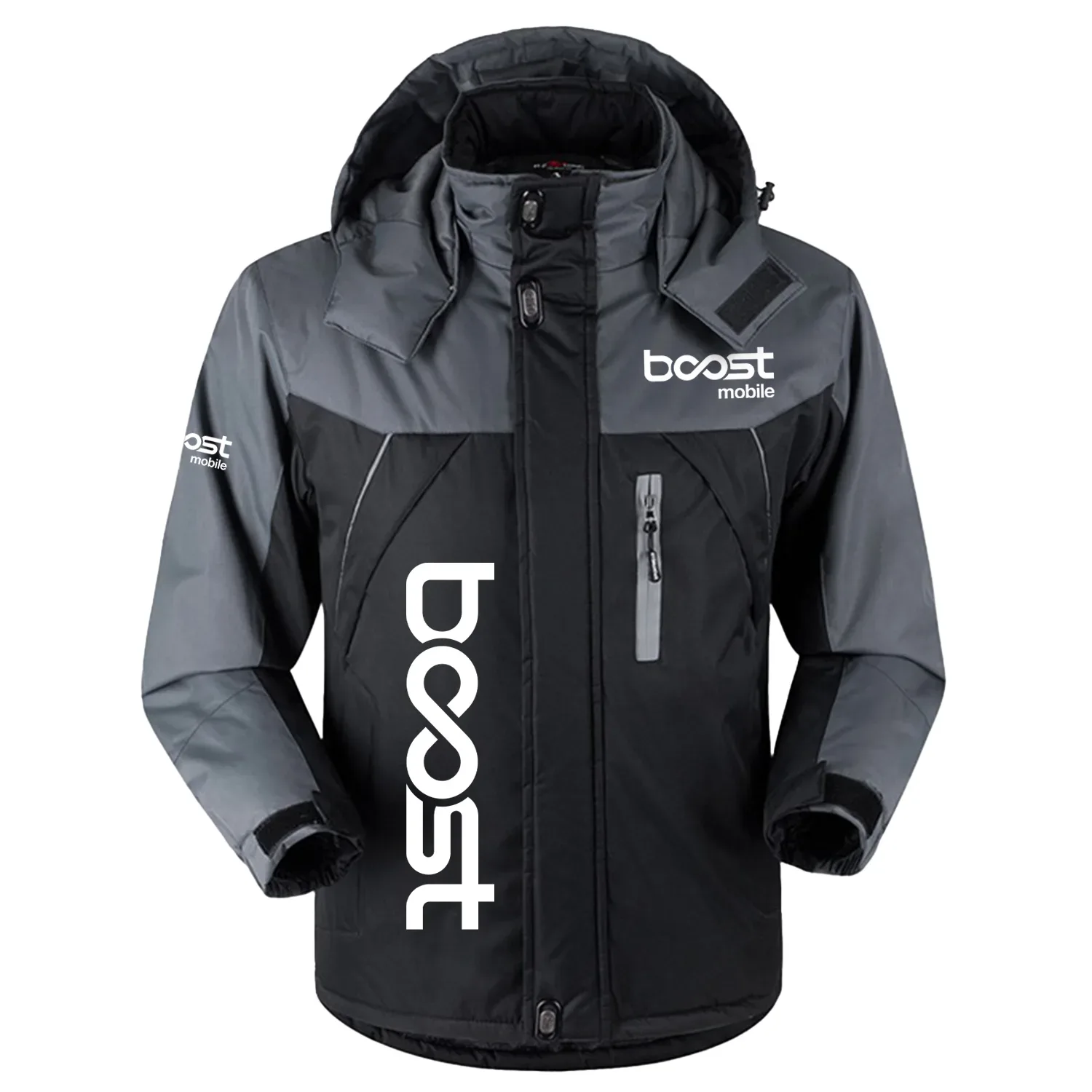 Boost Mobile Exclusive Outdoor Charging Suit Plush Waterproof Windproof Jacket Detachable Hood TOTTPCS1012BMZ - Boost Mobile Jacket