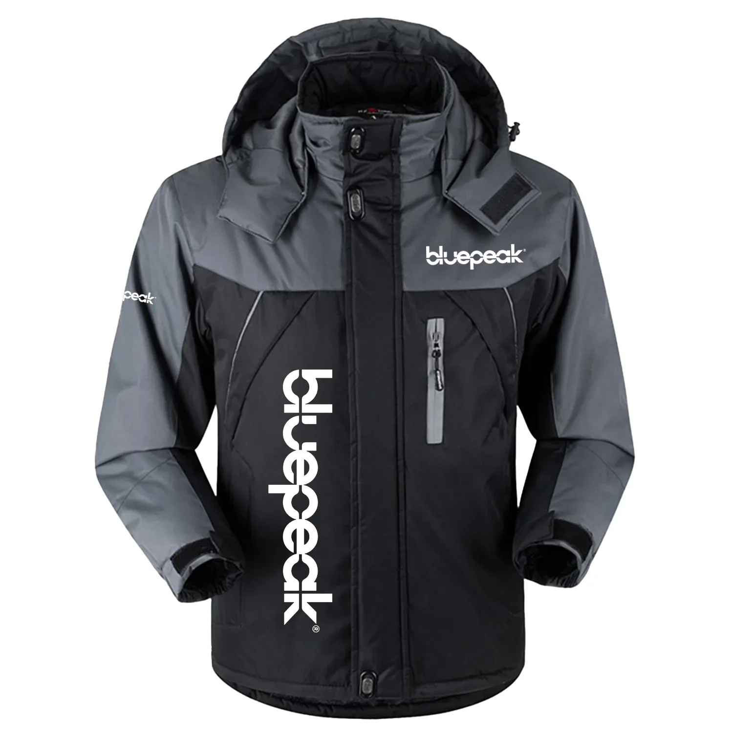 Bluepeak Exclusive Outdoor Charging Suit Plush Waterproof Windproof Jacket Detachable Hood TOTTPCS1012BPZ - Bluepeak Jacket