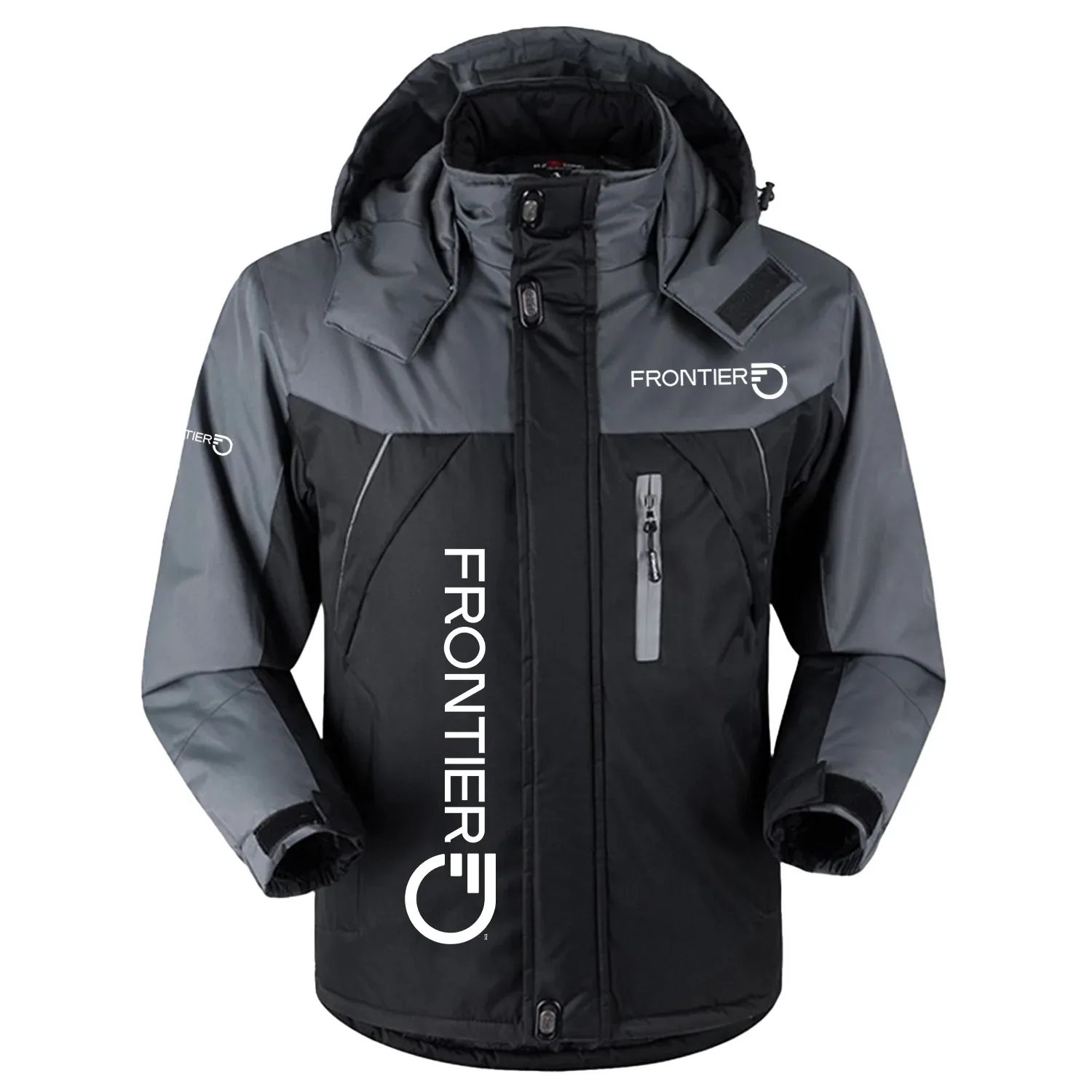Frontier Communications Exclusive Outdoor Charging Suit Plush Waterproof Windproof Jacket Detachable Hood TOTTPCS1012FCZ - Frontier Communications Jacket
