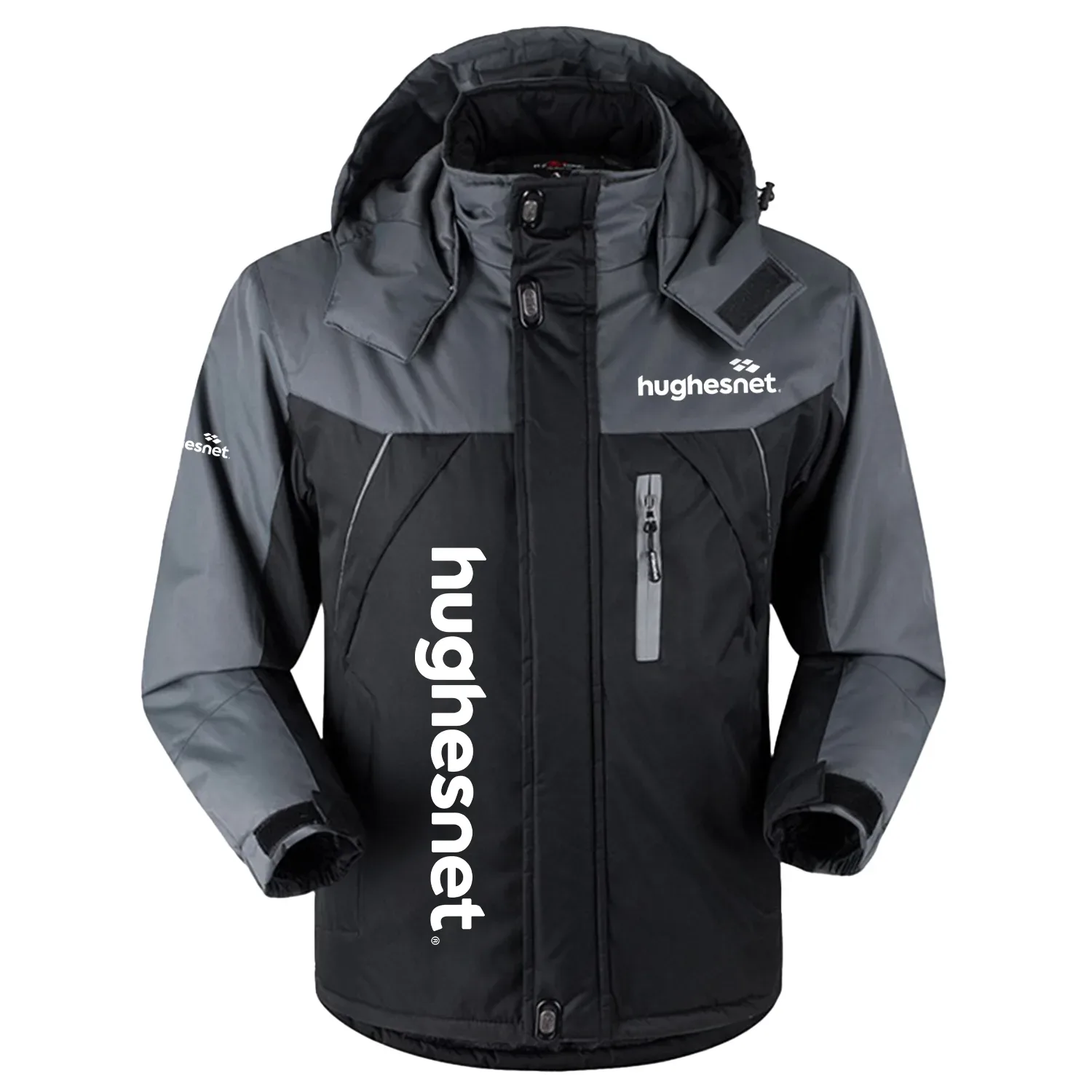 HughesNet Exclusive Outdoor Charging Suit Plush Waterproof Windproof Jacket Detachable Hood TOTTPCS1012HNZ - HughesNet Jacket
