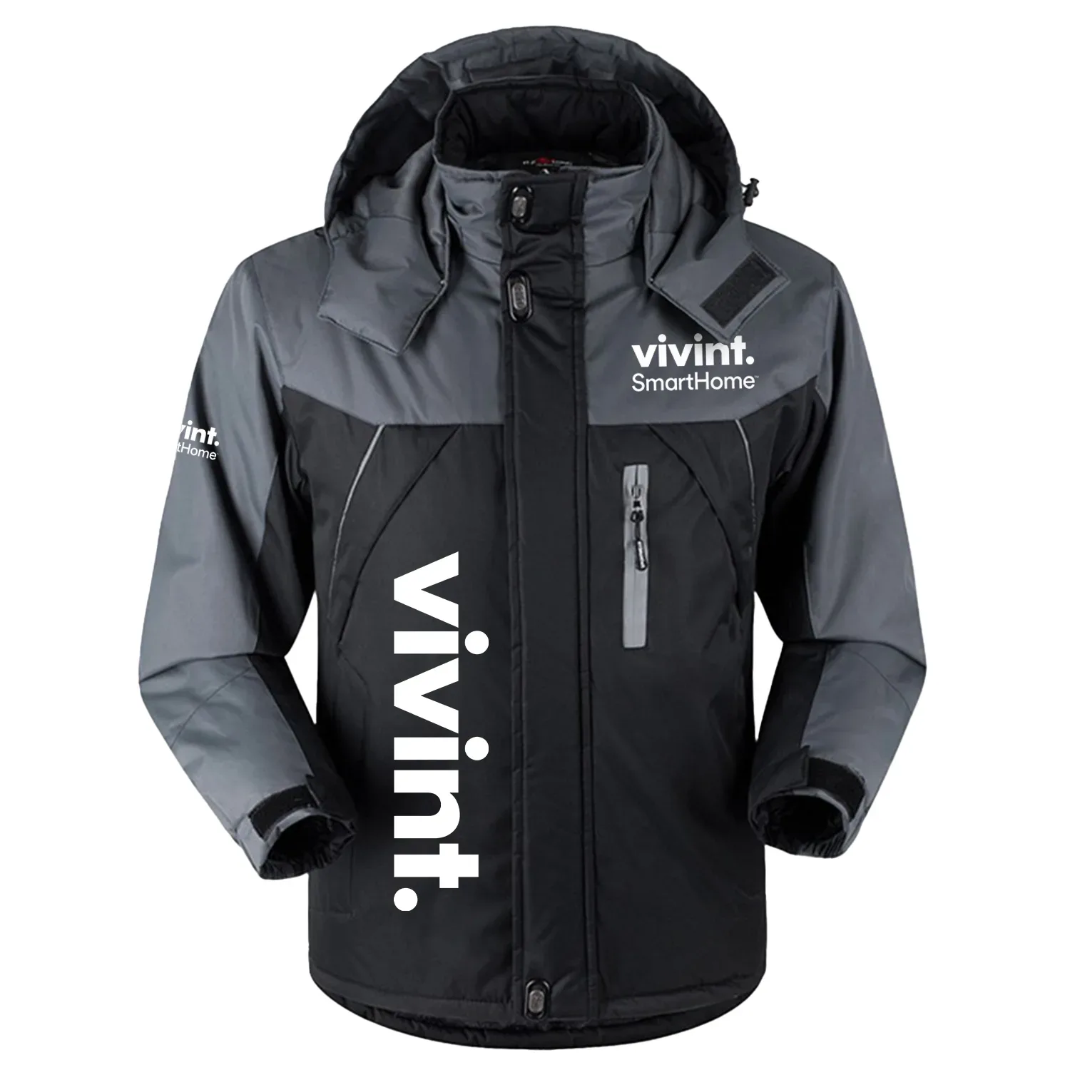 Vivint Smart Home Exclusive Outdoor Charging Suit Plush Waterproof Windproof Jacket Detachable Hood TOTTPCS1012VHZ - Vivint Smart Home Jacket