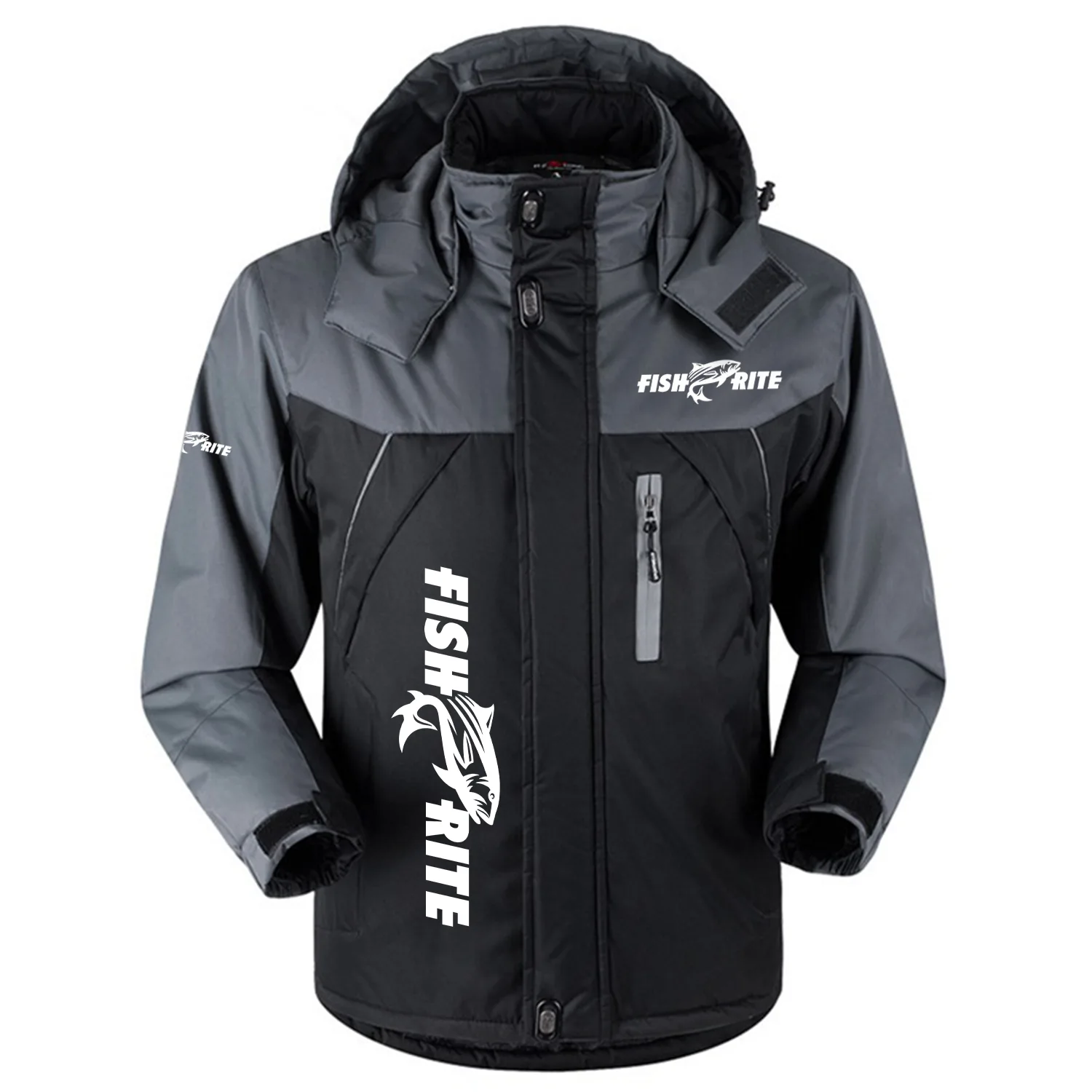 Fish Rite Exclusive Outdoor Charging Suit Plush Waterproof Windproof Jacket Detachable Hood TTPDPCS2409FRZ - Fish Rite Jacket