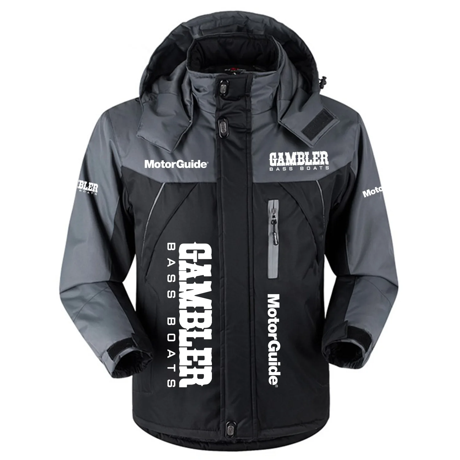 Gambler Motorguide Mercury Outdoor Charging Suit Plush Waterproof Windproof Jacket Detachable Hood TTPDPCS2409GBM-2 – Gambler Motorguide Mercury Jacket