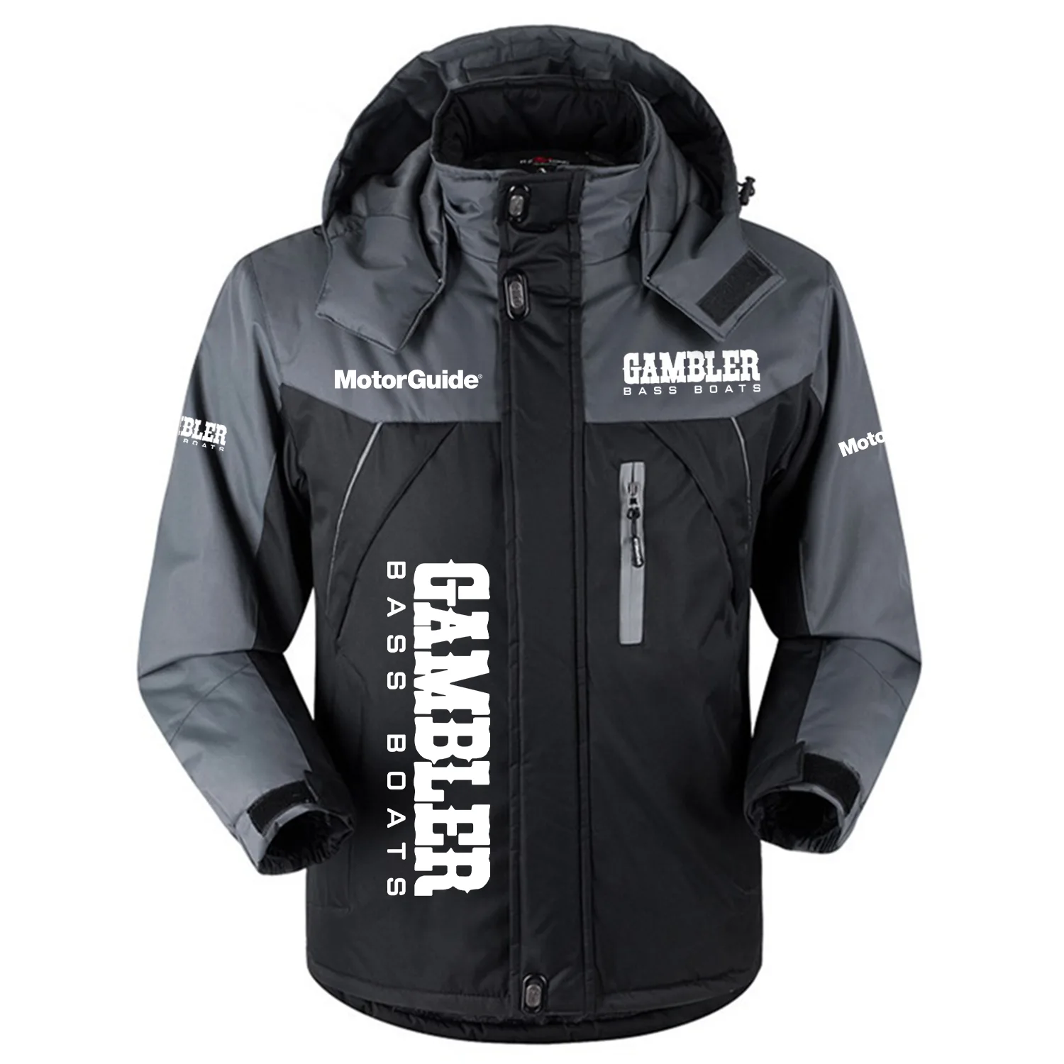 Gambler Motorguide Mercury Outdoor Charging Suit Plush Waterproof Windproof Jacket Detachable Hood TTPDPCS2409GBM – Gambler Motorguide Mercury Jacket
