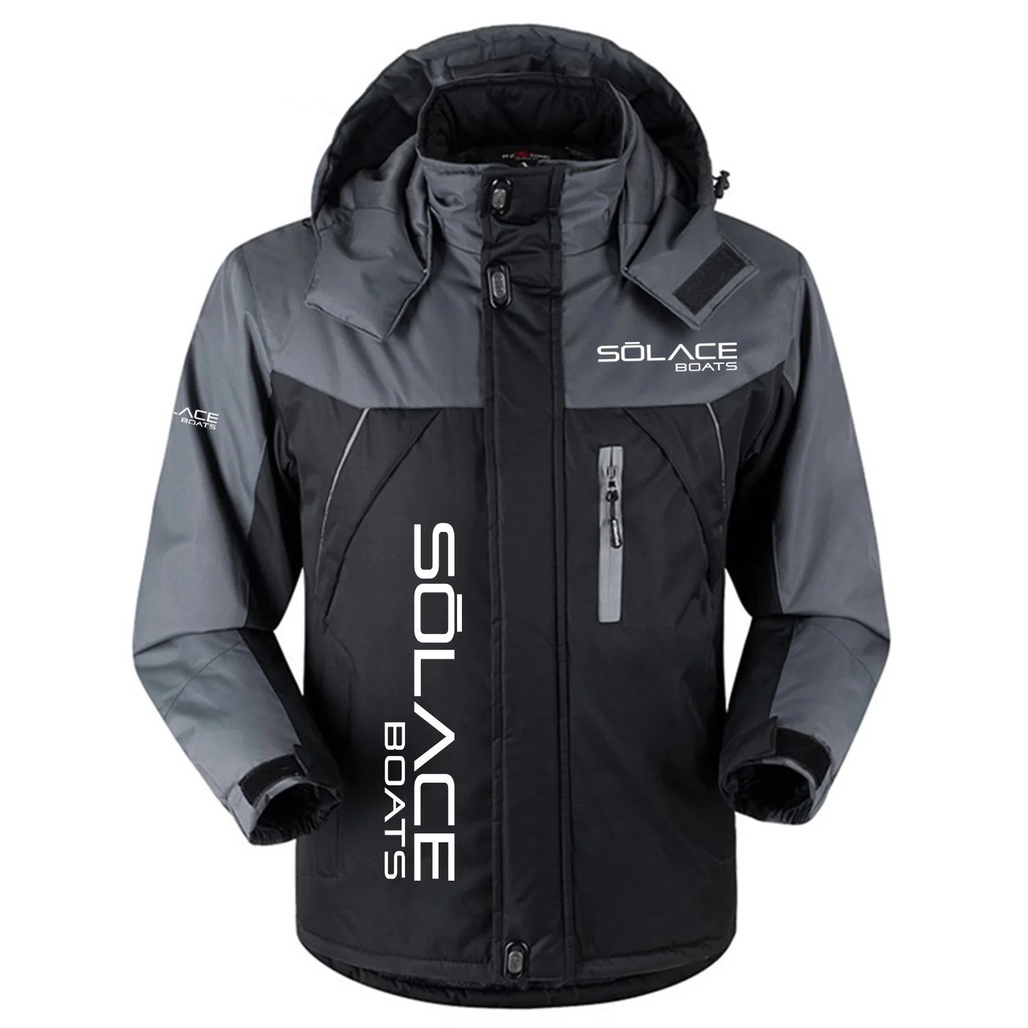 Solace Exclusive Outdoor Charging Suit Plush Waterproof Windproof Jacket Detachable Hood TTPDPCS2409SLBZ – Solace Jacket