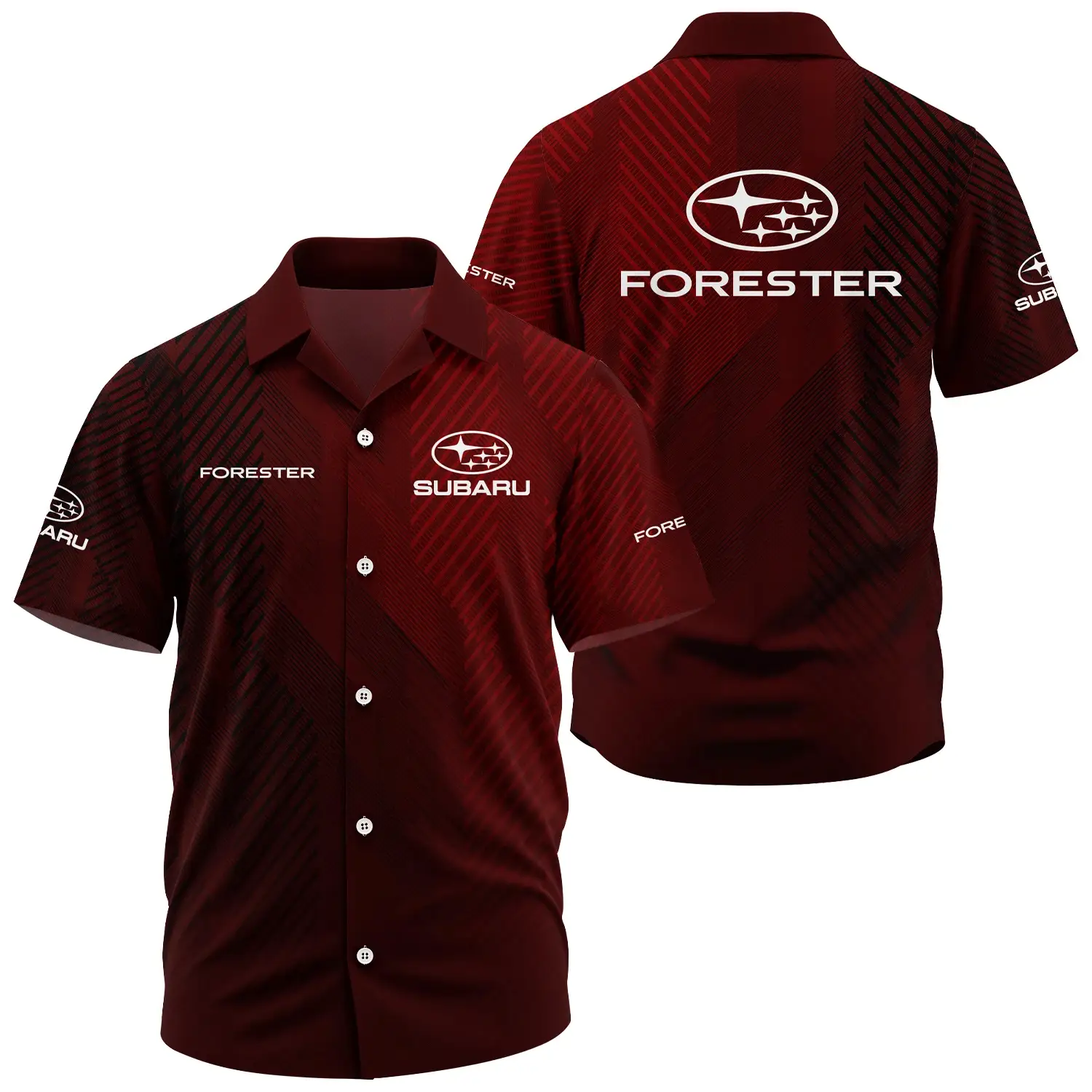 Subaru Forester Wilderness Exclusive Short Sleeve Camp Collar Shirt CARHW110606SFWZ - Subaru Forester Wilderness Shirt
