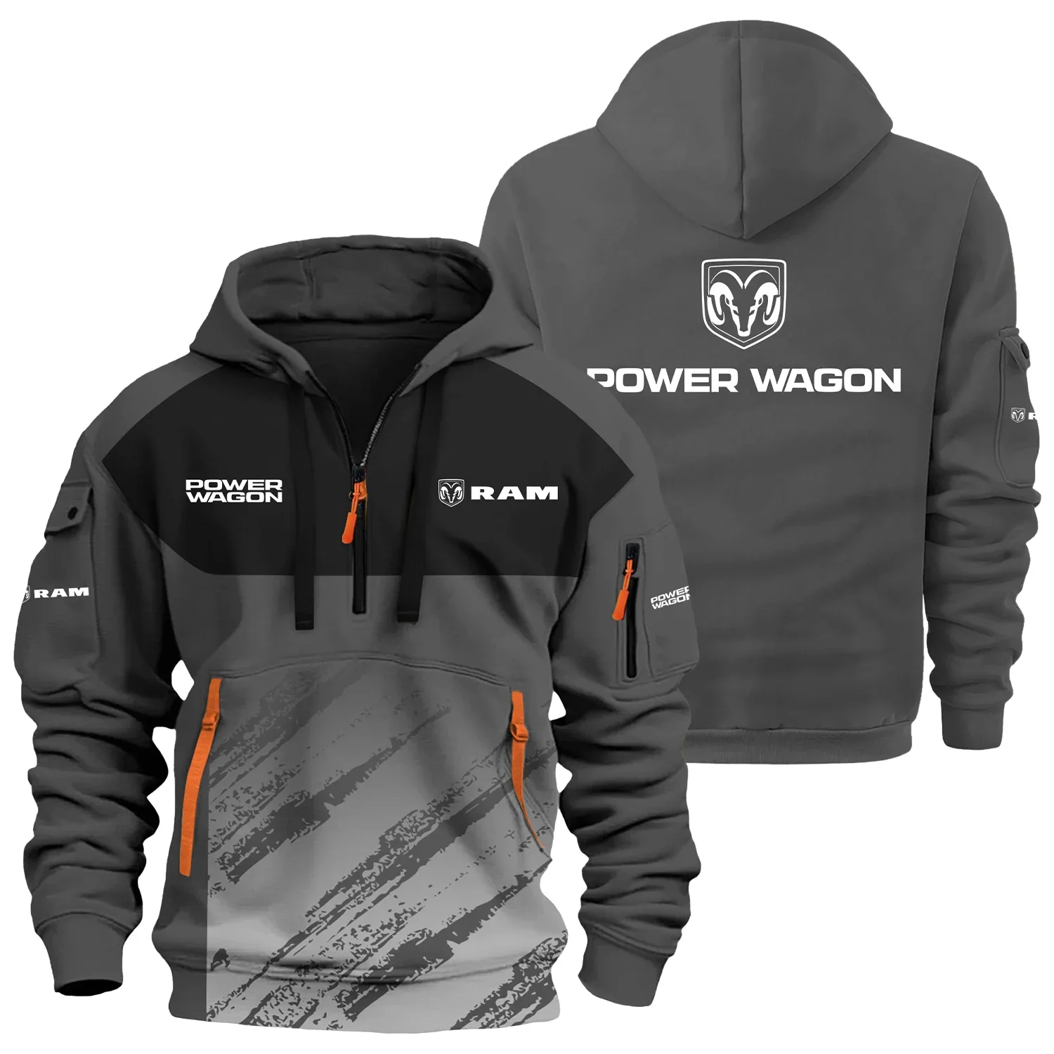 Ram Power Wagon Exclusive Half Zipper Hoodie CARNHHZ110604RPWZ - Ram Power Wagon Hoodie