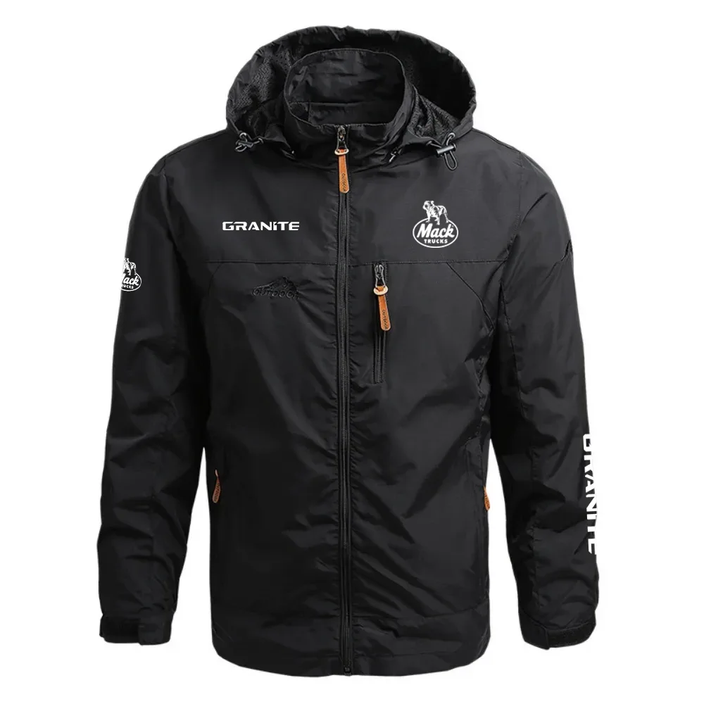 Mack Granite Waterproof Outdoor Jacket Detachable Hood Windbreaker HTWOJMTGRA - Mack Trucks Jacket