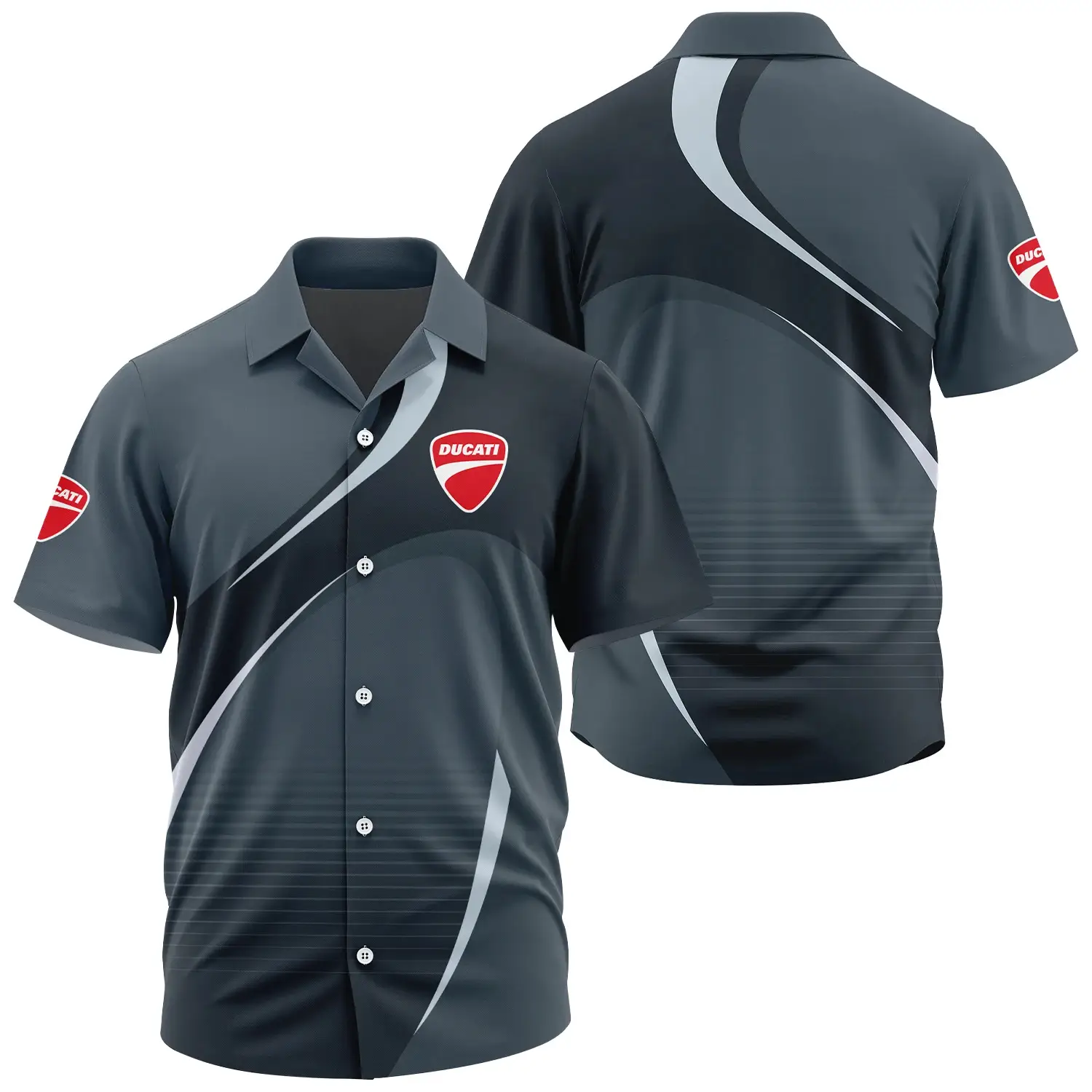 Ducati Exclusive Short Sleeve Camp Collar Shirt OSMTBHWS001DCZ – Ducati Shirt – Ducati Shirt