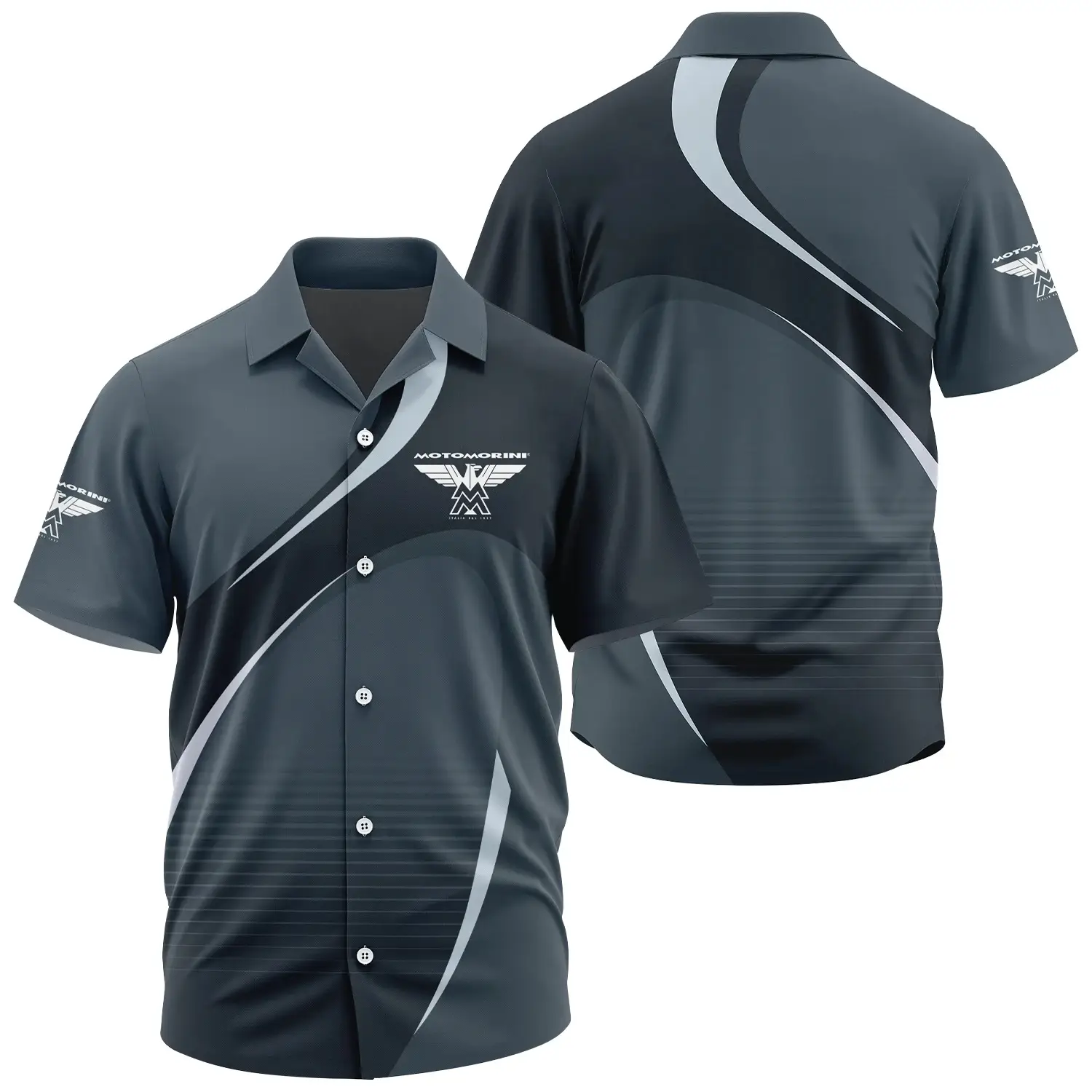 Moto Morini Exclusive Short Sleeve Camp Collar Shirt OSMTBHWS001MMZ - Moto Morini Shirt - Moto Morini Shirt