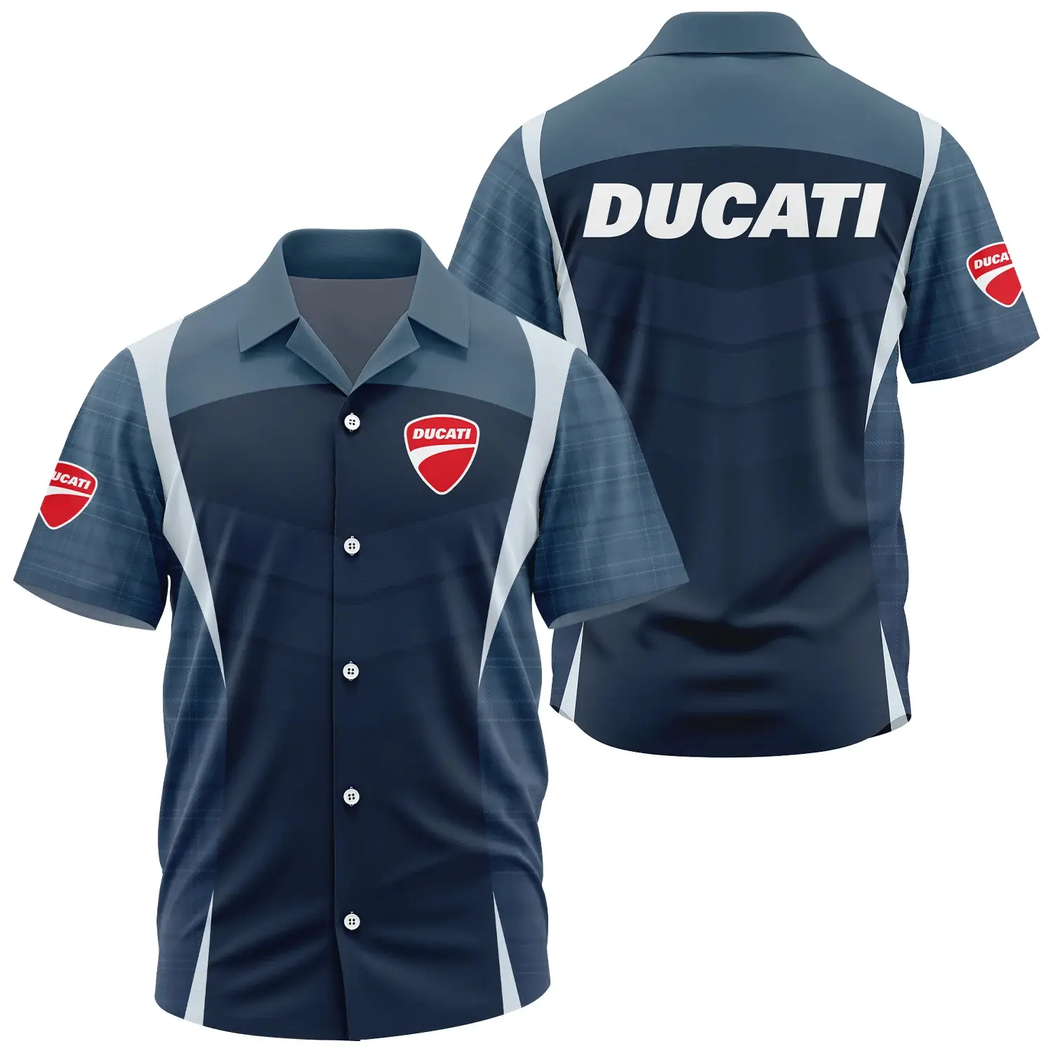 Ducati Exclusive Short Sleeve Camp Collar Shirt OSMTBHWS003DCZ - Ducati Shirt - Ducati Shirt