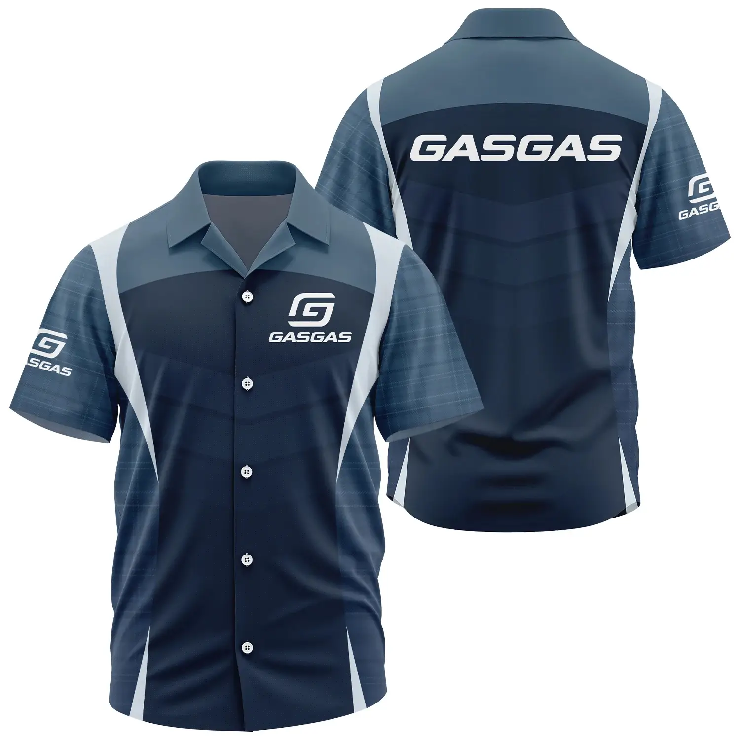 GasGas Exclusive Short Sleeve Camp Collar Shirt OSMTBHWS003GGZ - GasGas Shirt - GasGas Shirt