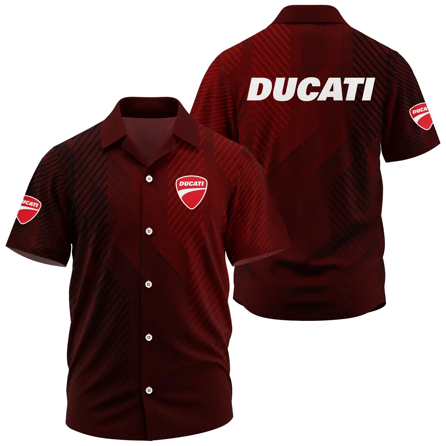 Ducati Exclusive Short Sleeve Camp Collar Shirt OSMTBHWS006DCZ - Ducati Shirt - Ducati Shirt