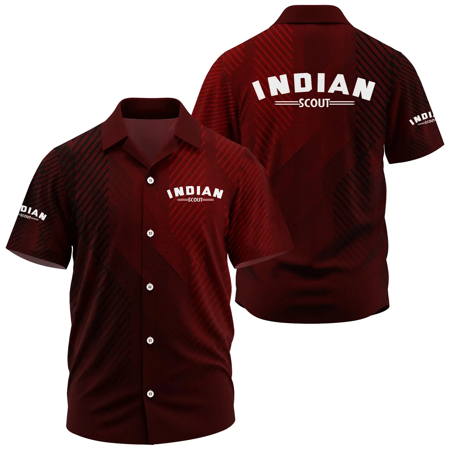Indian Scout Exclusive Short Sleeve Camp Collar Shirt OSMTBHWS006ISZ - Indian Scout Shirt - Indian Scout Shirt