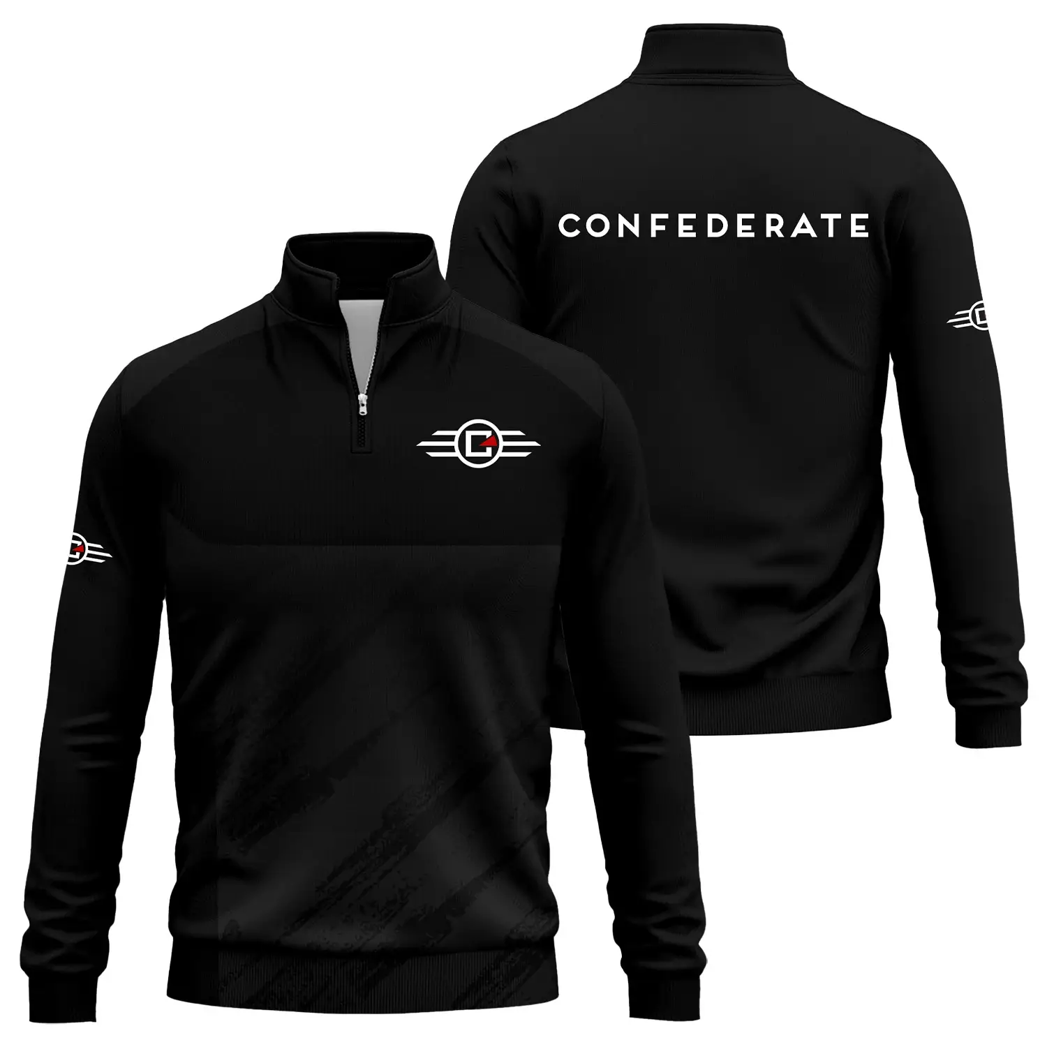 Confederate Motors Exclusive Quarter-Zip Sweatshirt OSMTBQTZ004CMZ – Confederate Motors Sweatshirt – Confederate Motors Sweatshirt