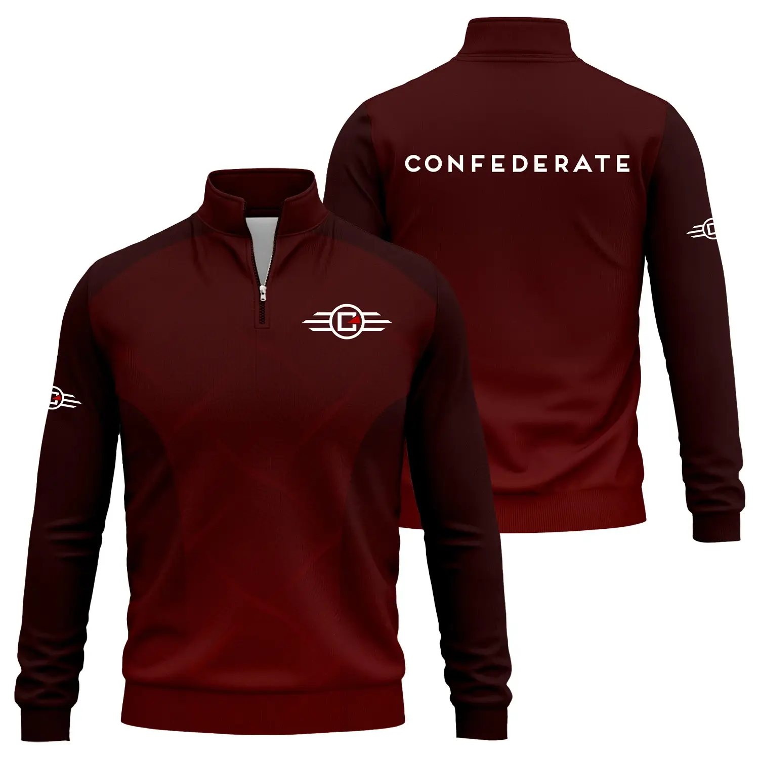 Confederate Motors Exclusive Quarter-Zip Sweatshirt OSMTBQTZ005CMZ – Confederate Motors Sweatshirt – Confederate Motors Sweatshirt