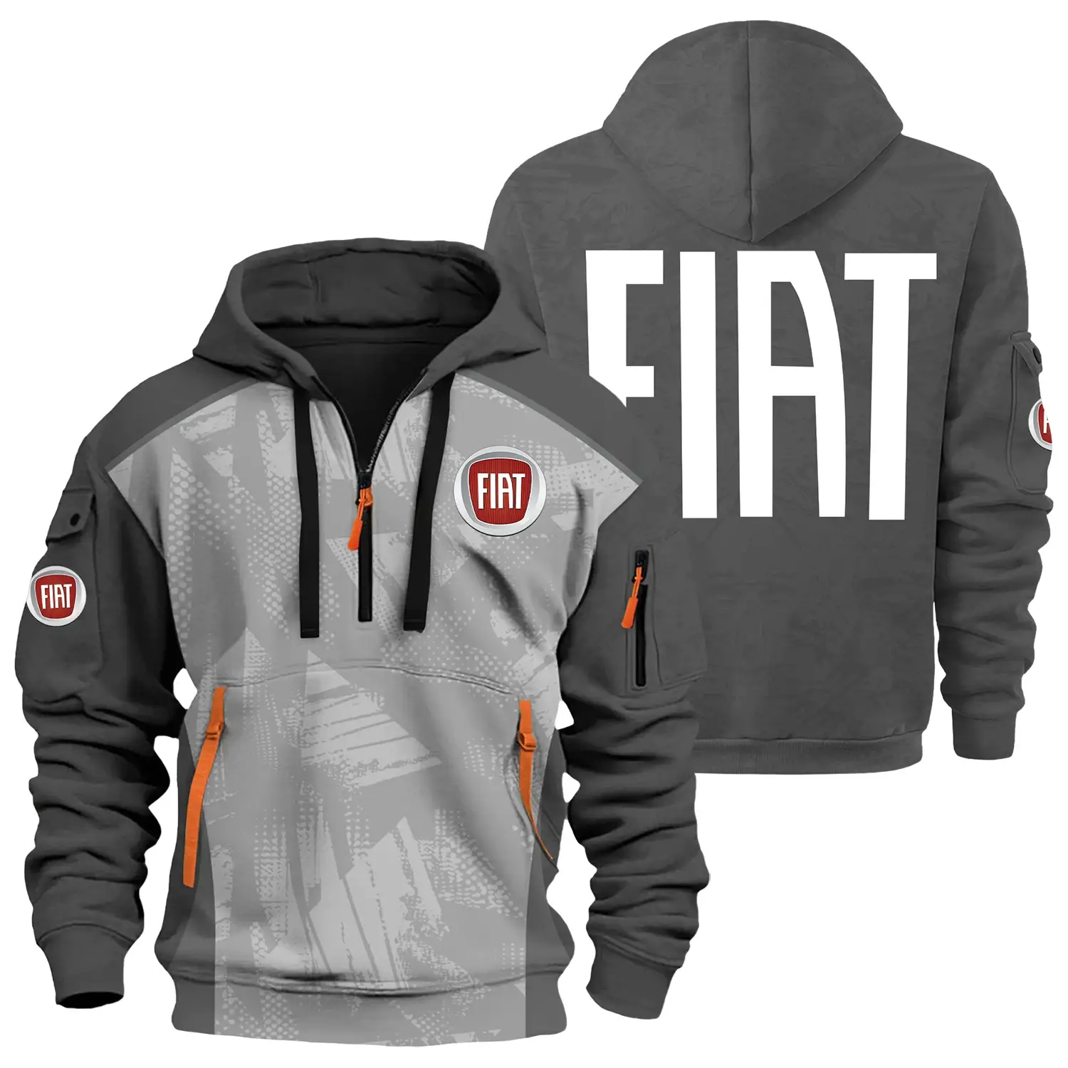 Fiat Exclusive Half Zipper Hoodie OUFAHHZ3D081910FTZ - Fiat Hoodie