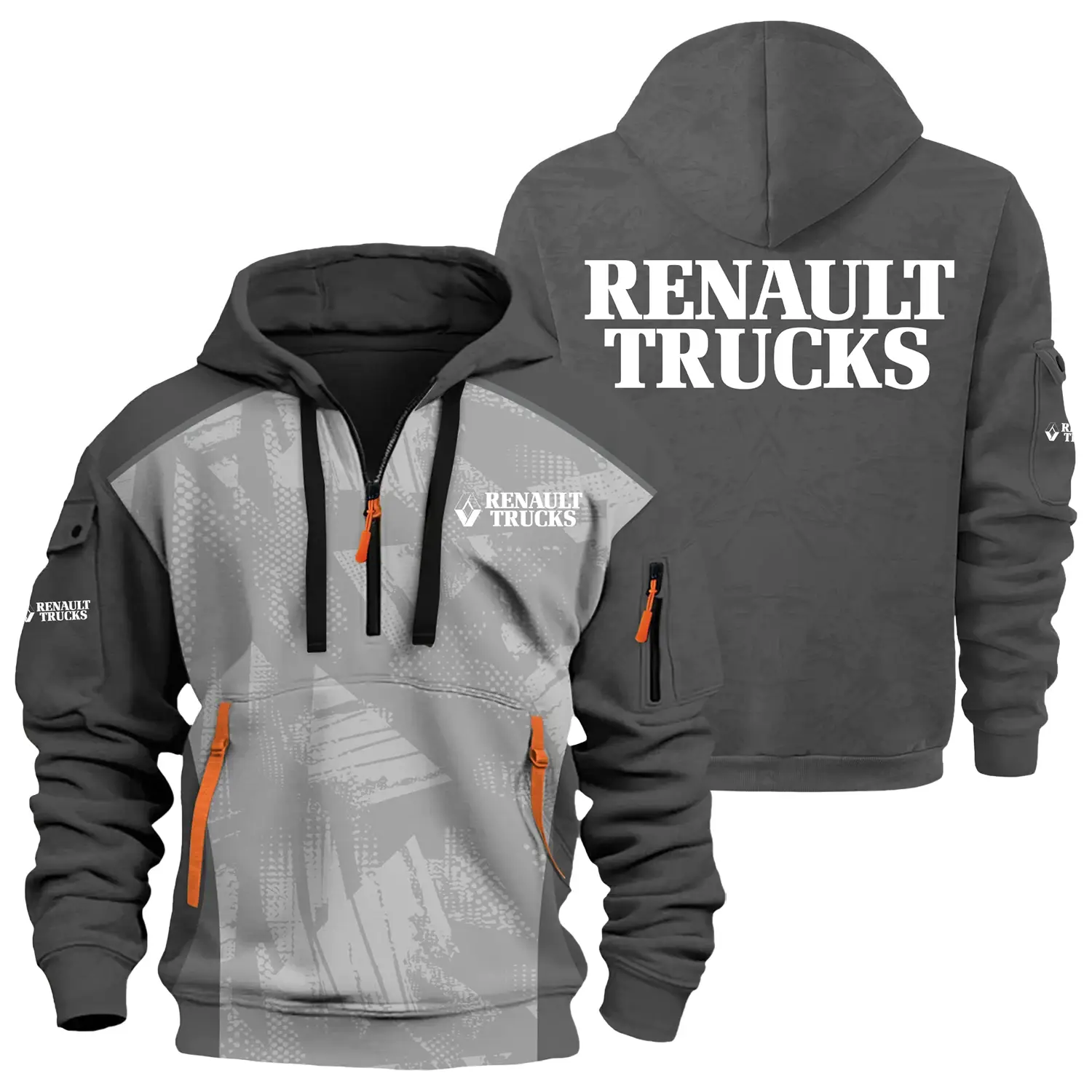 Renault Exclusive Half Zipper Hoodie OUFAHHZ3D081910RTZ - Renault Hoodie