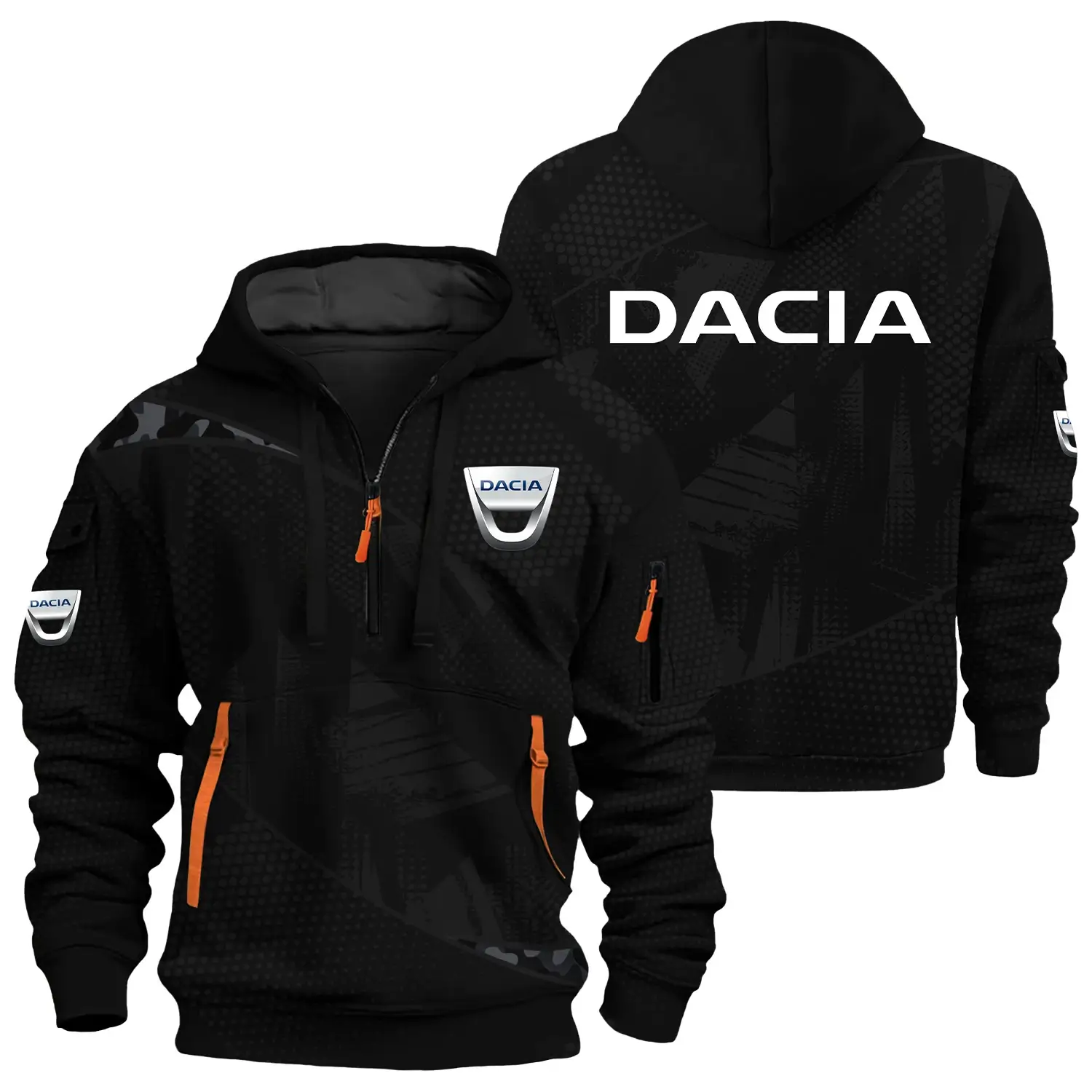 Dacia Exclusive Half Zipper Hoodie OUFAHHZ3D081912DACZ - Dacia Hoodie
