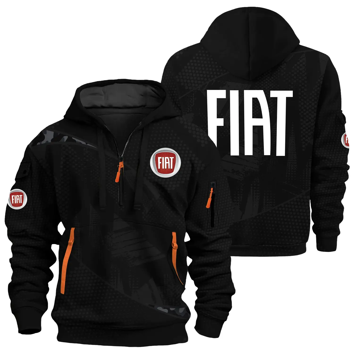 Fiat Exclusive Half Zipper Hoodie OUFAHHZ3D081912FTZ - Fiat Hoodie