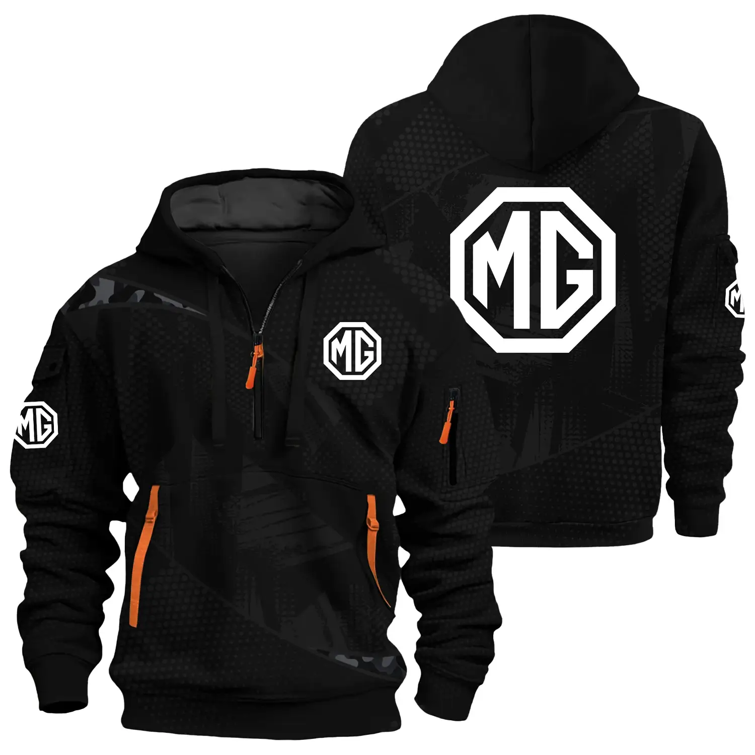 MG Cars Exclusive Half Zipper Hoodie OUFAHHZ3D081912MGZ - MG Cars Hoodie