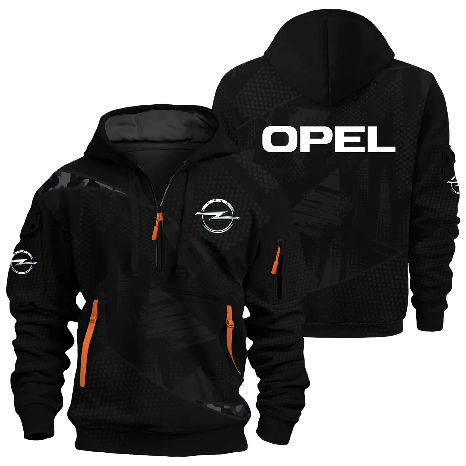 Opel Exclusive Half Zipper Hoodie OUFAHHZ3D081912OPEZ - Opel Hoodie