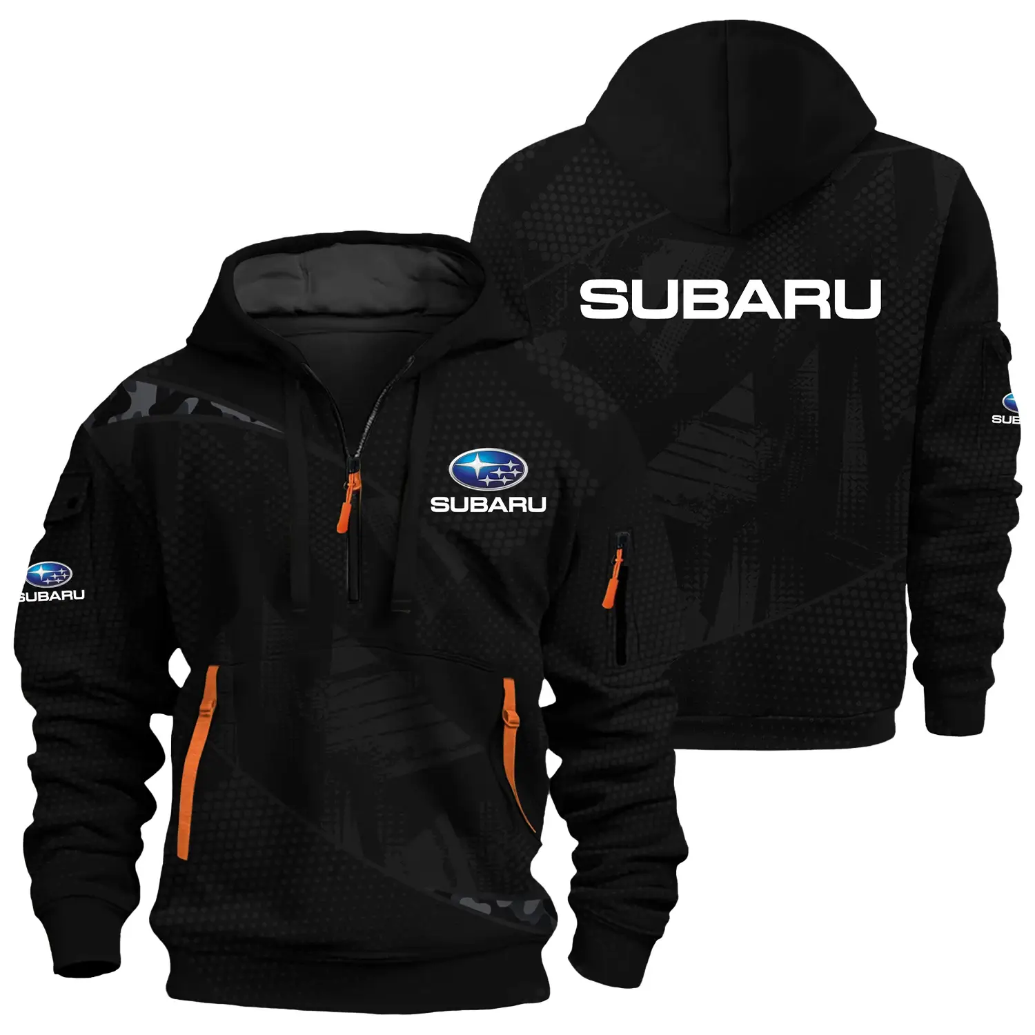 Subaru Exclusive Half Zipper Hoodie OUFAHHZ3D081912SUZ - Subaru Hoodie