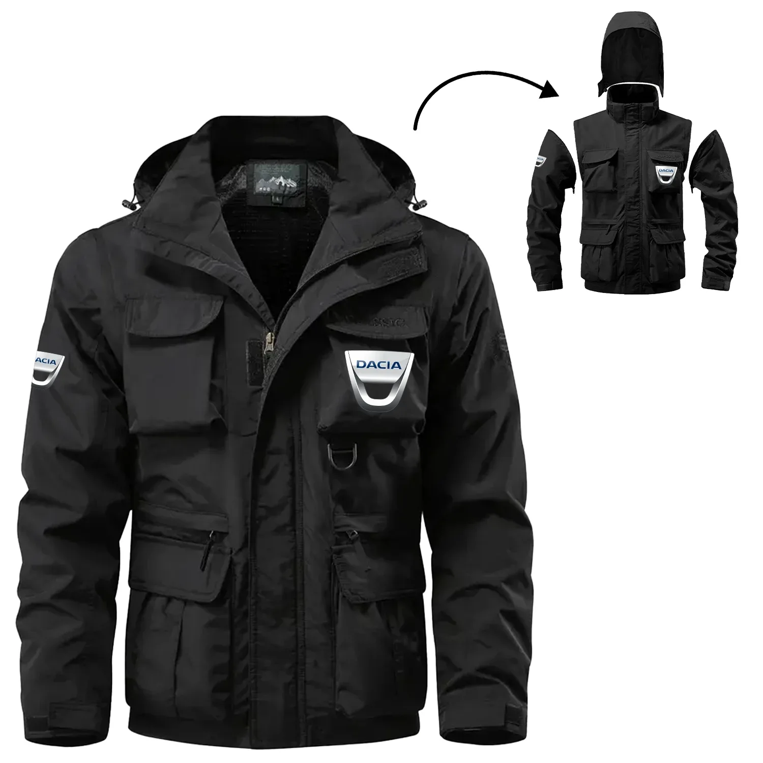 Dacia Exclusive Waterproof Multi Pocket Jacket Detachable Hood and Sleeves OUFAMPJ2905DACZ – Dacia Jacket