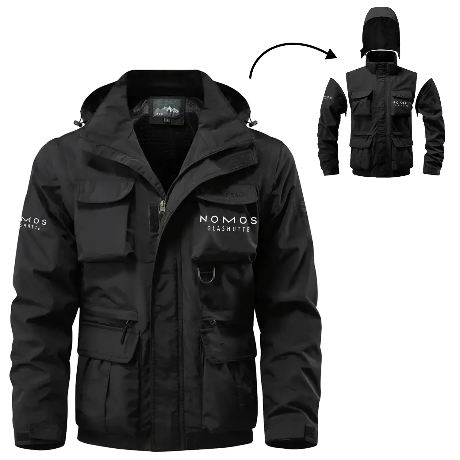 Nomos Exclusive Waterproof Multi Pocket Jacket Detachable Hood and Sleeves OUWCMPJ0805NMZ – Nomos Jacket