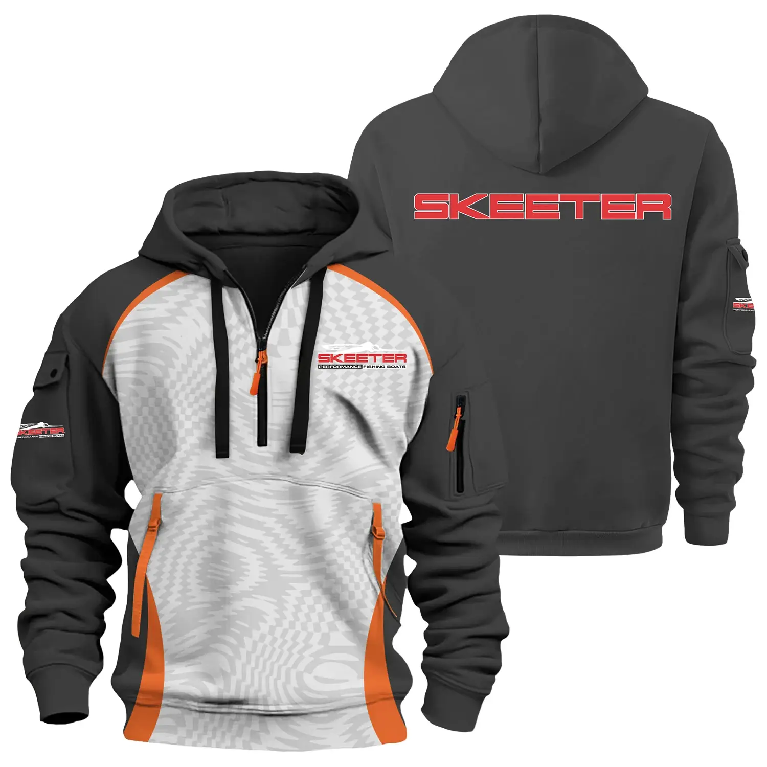 Skeeter Exclusive Half Zipper Hoodie TTFSHHZ3D081909STZ - Skeeter Hoodie