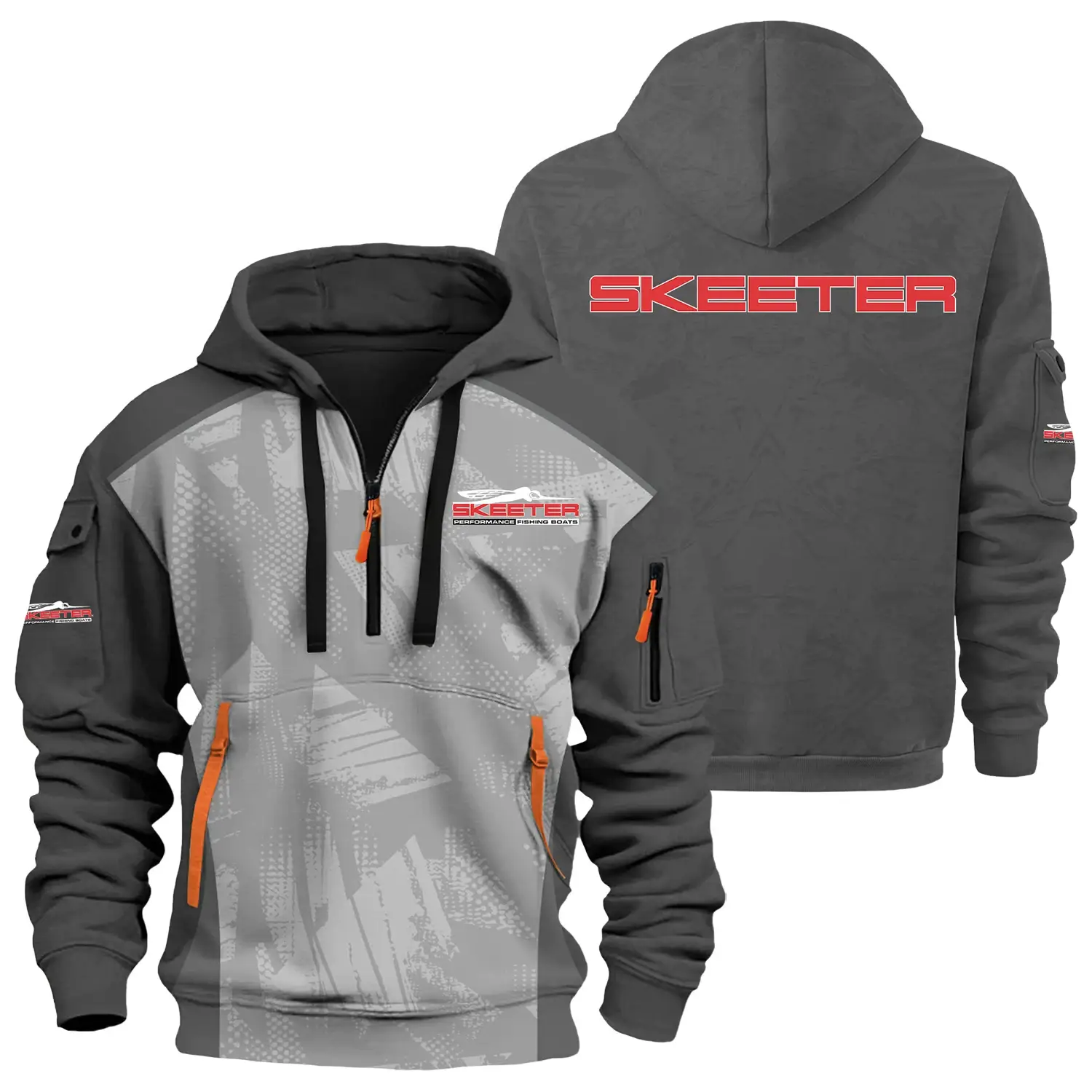 Skeeter Exclusive Half Zipper Hoodie TTFSHHZ3D081910STZ - Skeeter Hoodie