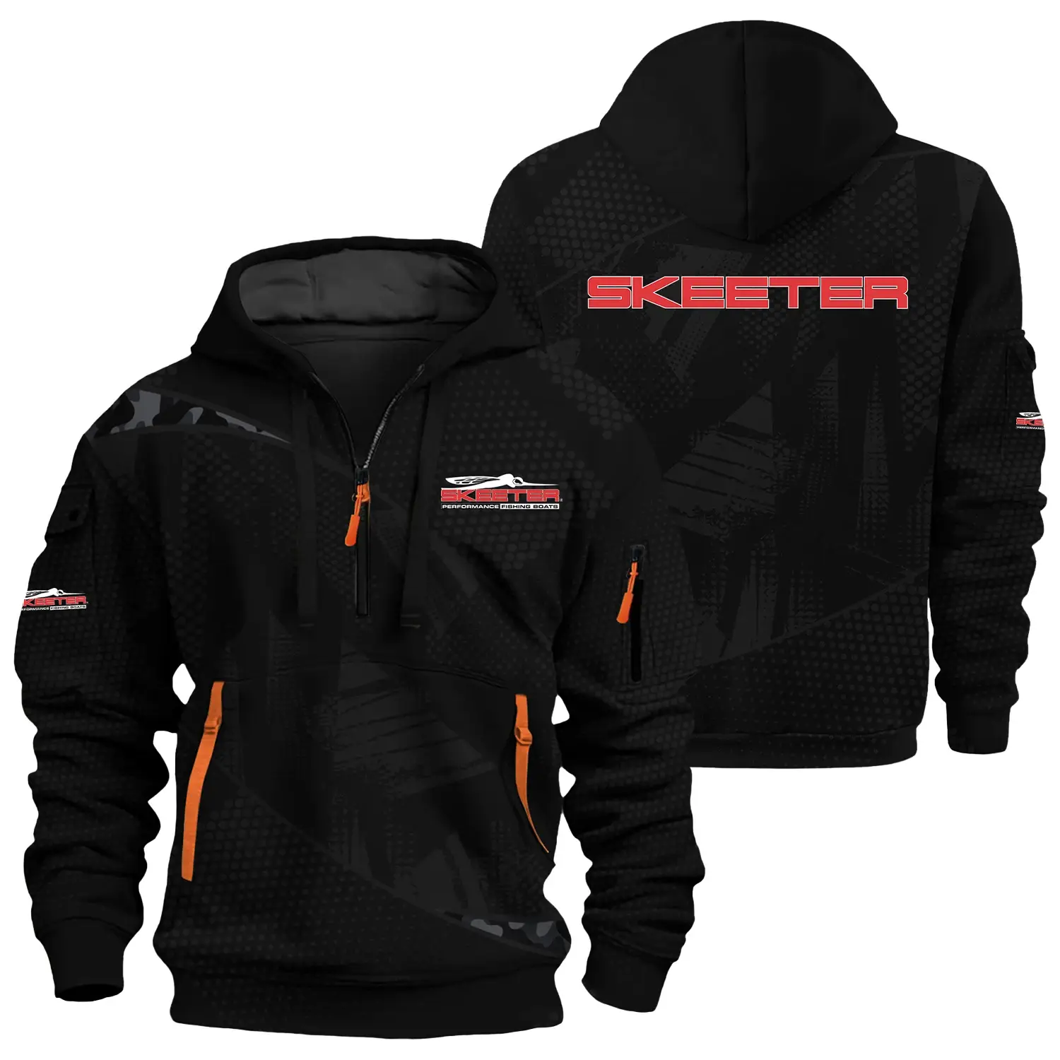 Skeeter Exclusive Half Zipper Hoodie TTFSHHZ3D081912STZ - Skeeter Hoodie