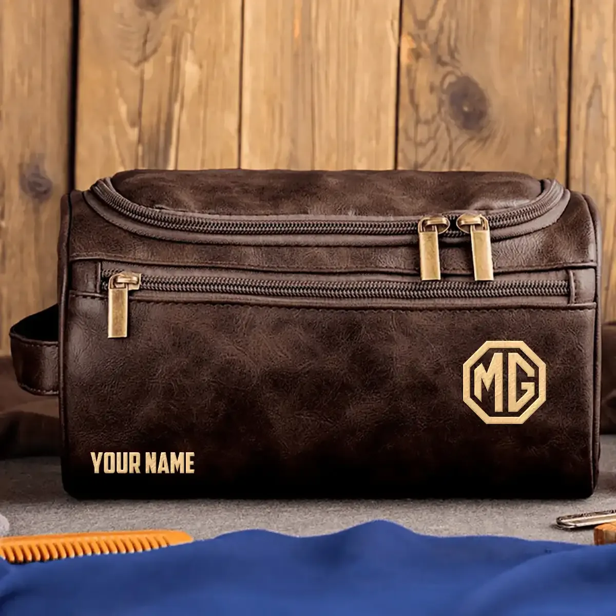 MG Cars Exclusive Leather Toiletry Bag OUFALB0819MGZ - MG Cars Bag