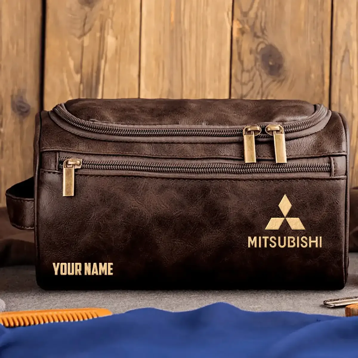 Mitsubishi Exclusive Leather Toiletry Bag OUFALB0819MSBZ - Mitsubishi Bag