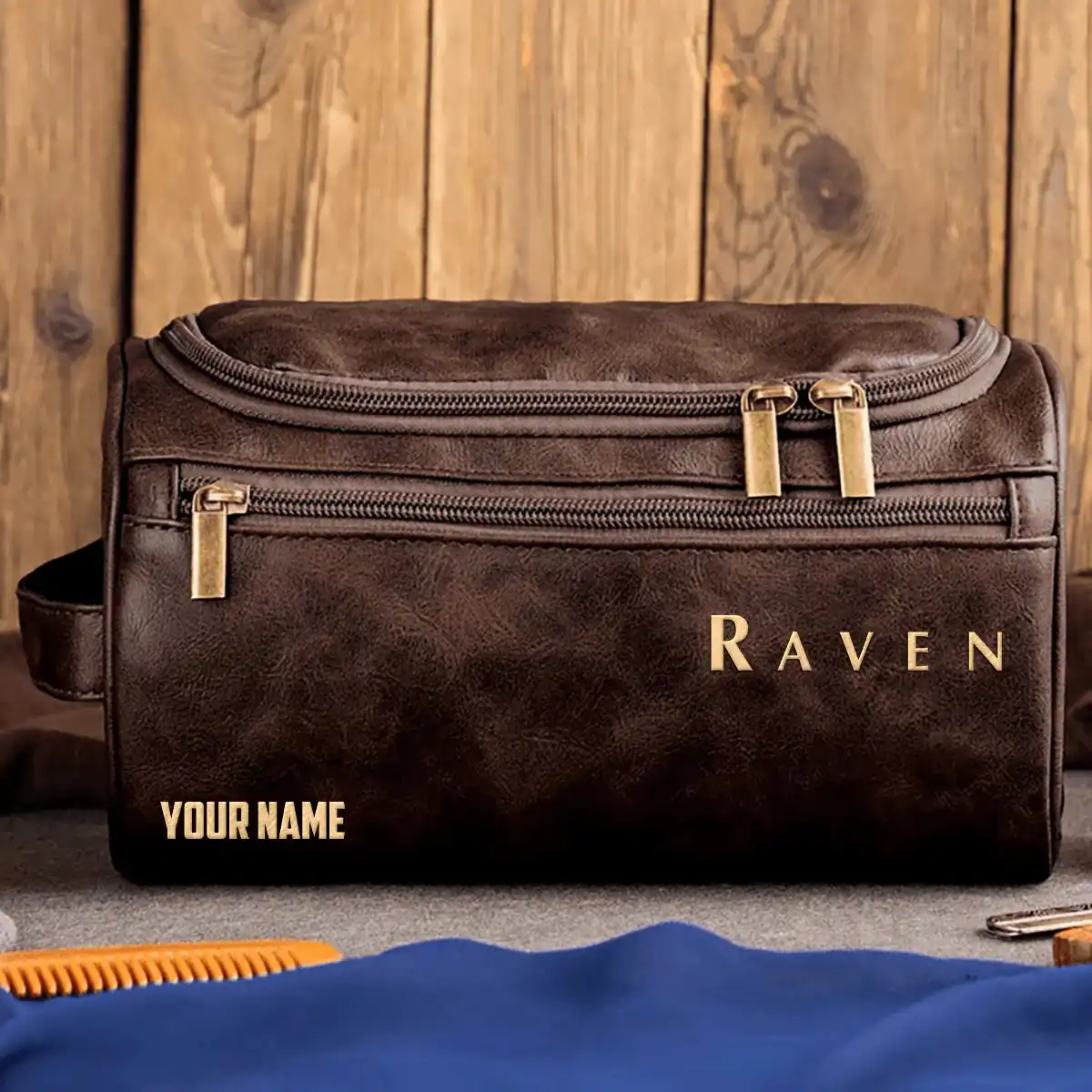 Raven Exclusive Leather Toiletry Bag OUFALB0819RIZ - Raven Bag