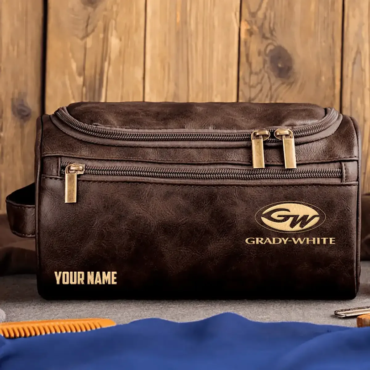 Grady-White Exclusive Leather Toiletry Bag TTFSLB0819GWZ - Grady-White Bag
