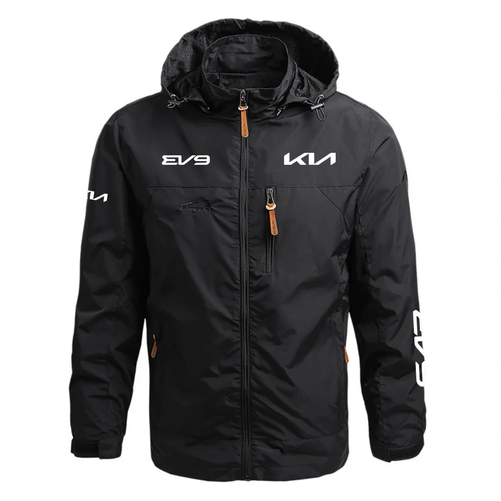 Kia EV9 Waterproof Outdoor Jacket Detachable Hood Windbreaker HTWOJKIAEV9 - Kia Jacket