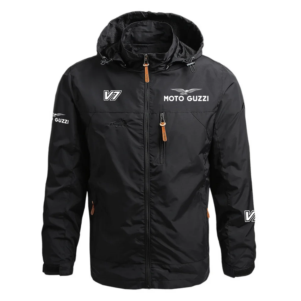 Moto Guzzi V7 Waterproof Outdoor Jacket Detachable Hood Windbreaker HTWOJMGV7 - Moto Guzzi Jacket
