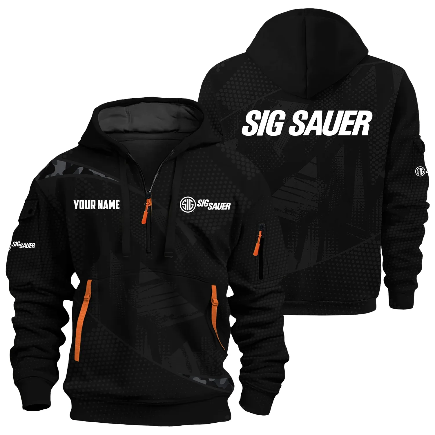 SIG Sauer Exclusive Logo Hoodie Half Zipper OUHU3DHHZ12SSZ - SIG Sauer Hoodie