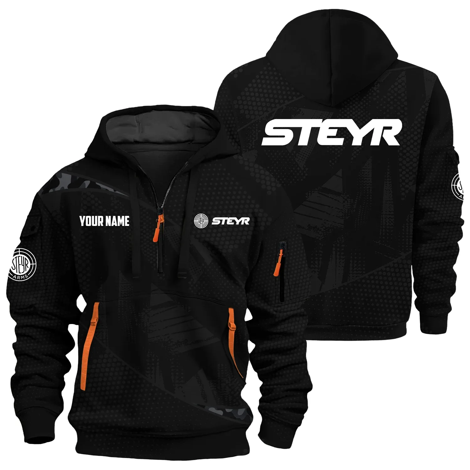 Steyr Exclusive Logo Hoodie Half Zipper OUHU3DHHZ12STZ - Steyr Hoodie